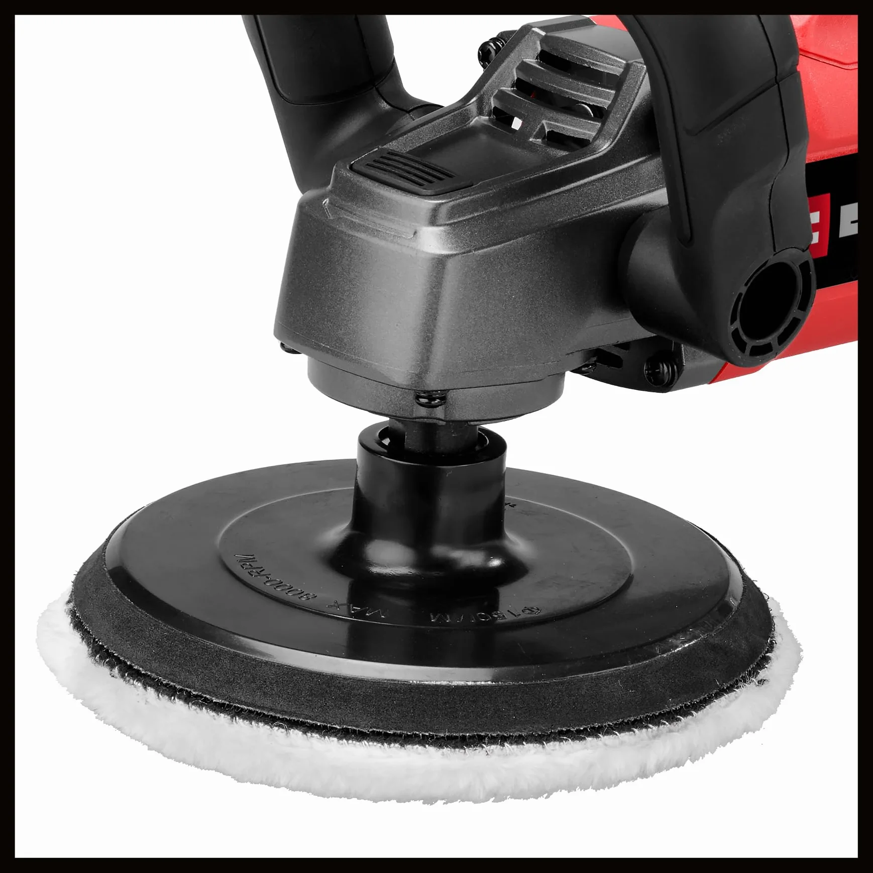 Polerka i szlifierka CC-PO 1100/150 CE Einhell (1100 W, podkładka szlifierska Ø 150 mm, elektroniczna regulacja prędkości obrotowej 500 – 3500 min-1, elektronika stała, mocowanie do odrywania,