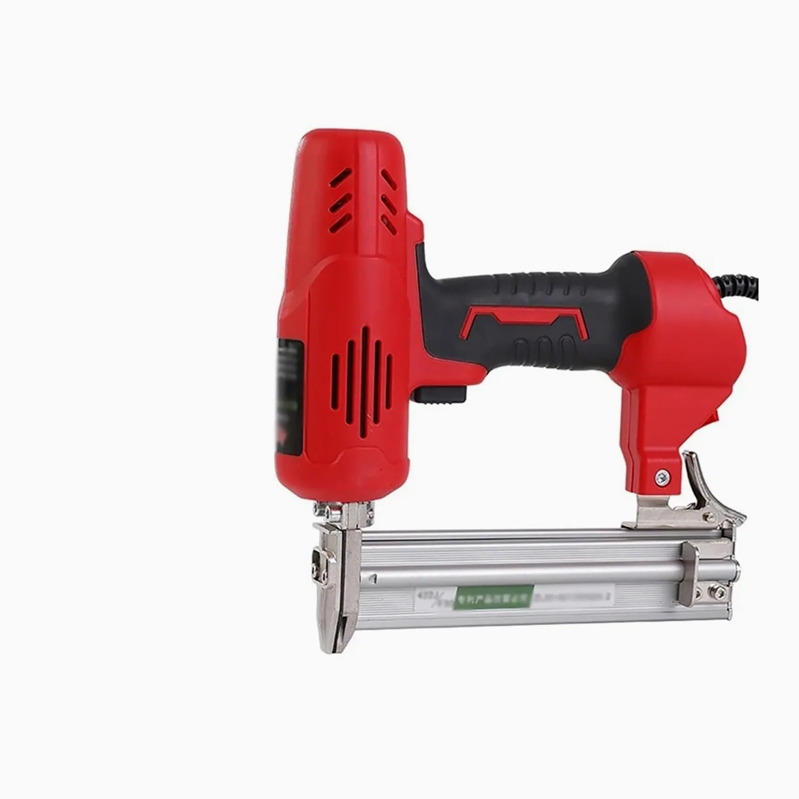 2600W Elektryczny Pistolet Do Gwoździ DIY Meble Drewniana A Zszywacz Elektronarzędzie Gwoździe Stolarstwo Budowlane Narzędzia Do Gwoździ Do Obróbki Drewna Do precyzyjnego frezowania(Red Nail Gun)