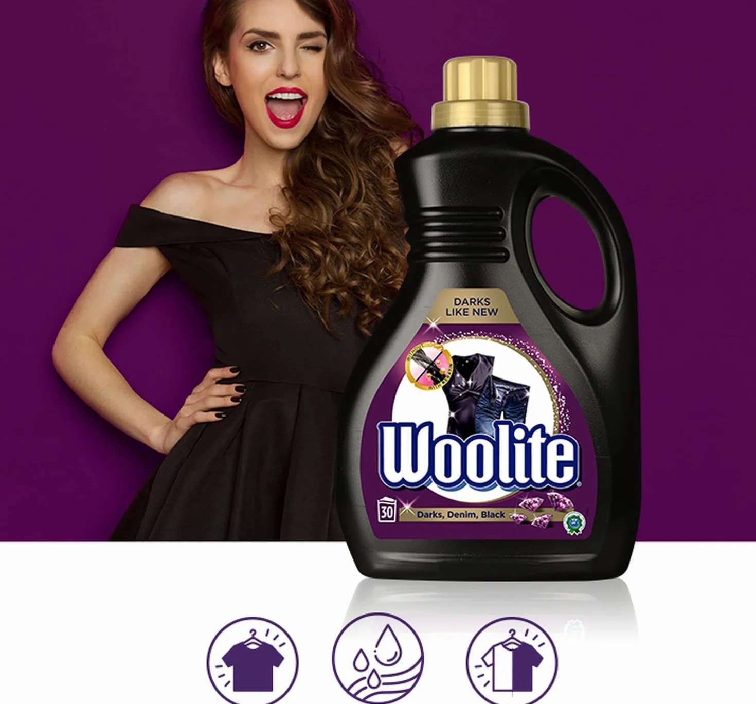 Woolite Keratin Therapy Darks Denim Blacks Płyn do Prania, 3.6 l