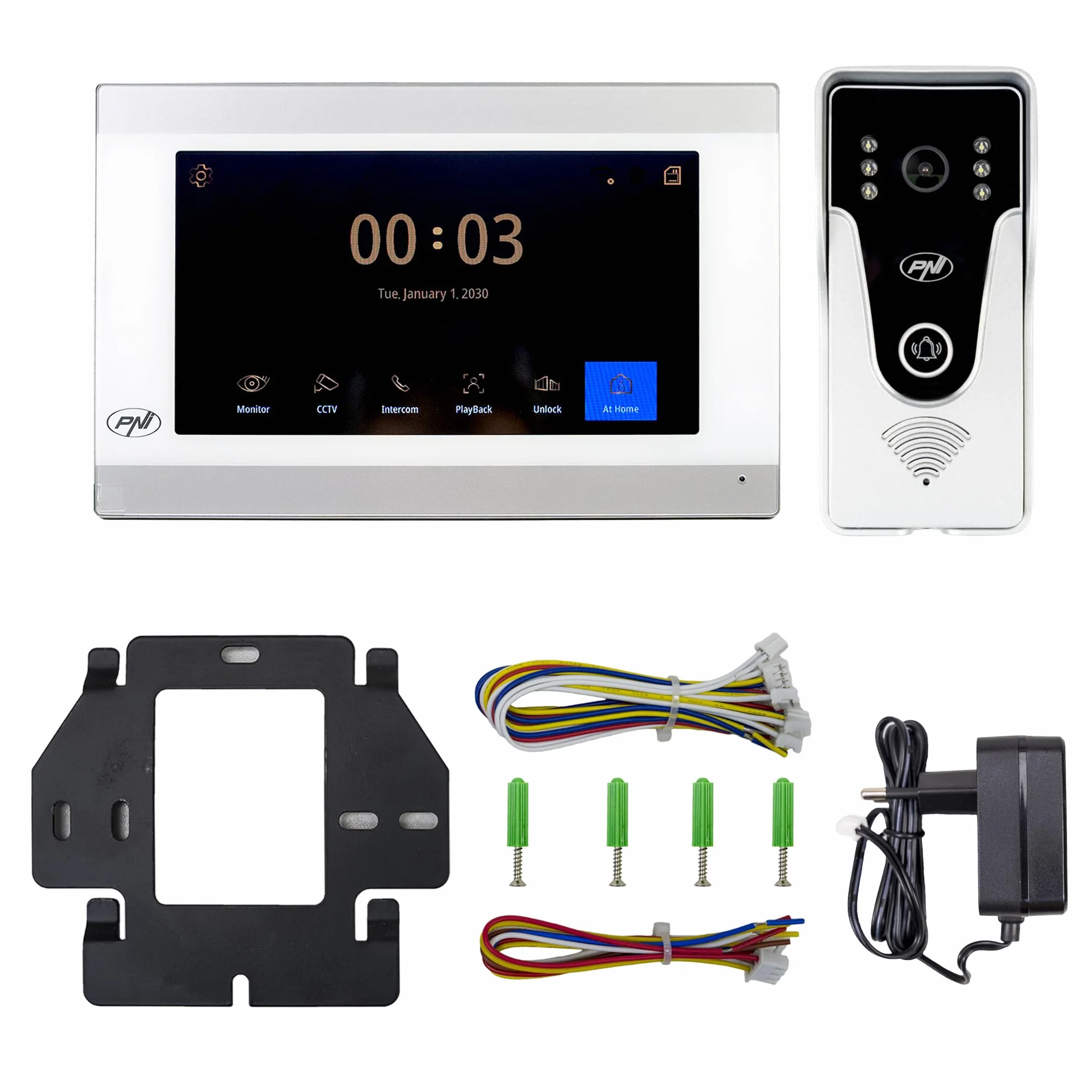Inteligentny wideodomofon PNI SafeHome PT750 WiFi HD, P2P, monitor wewnętrzny, dedykowana aplikacja Tuya Smart, integracja w scenariuszach i inteligentne automatyzacje z innymi kompatybilnymi