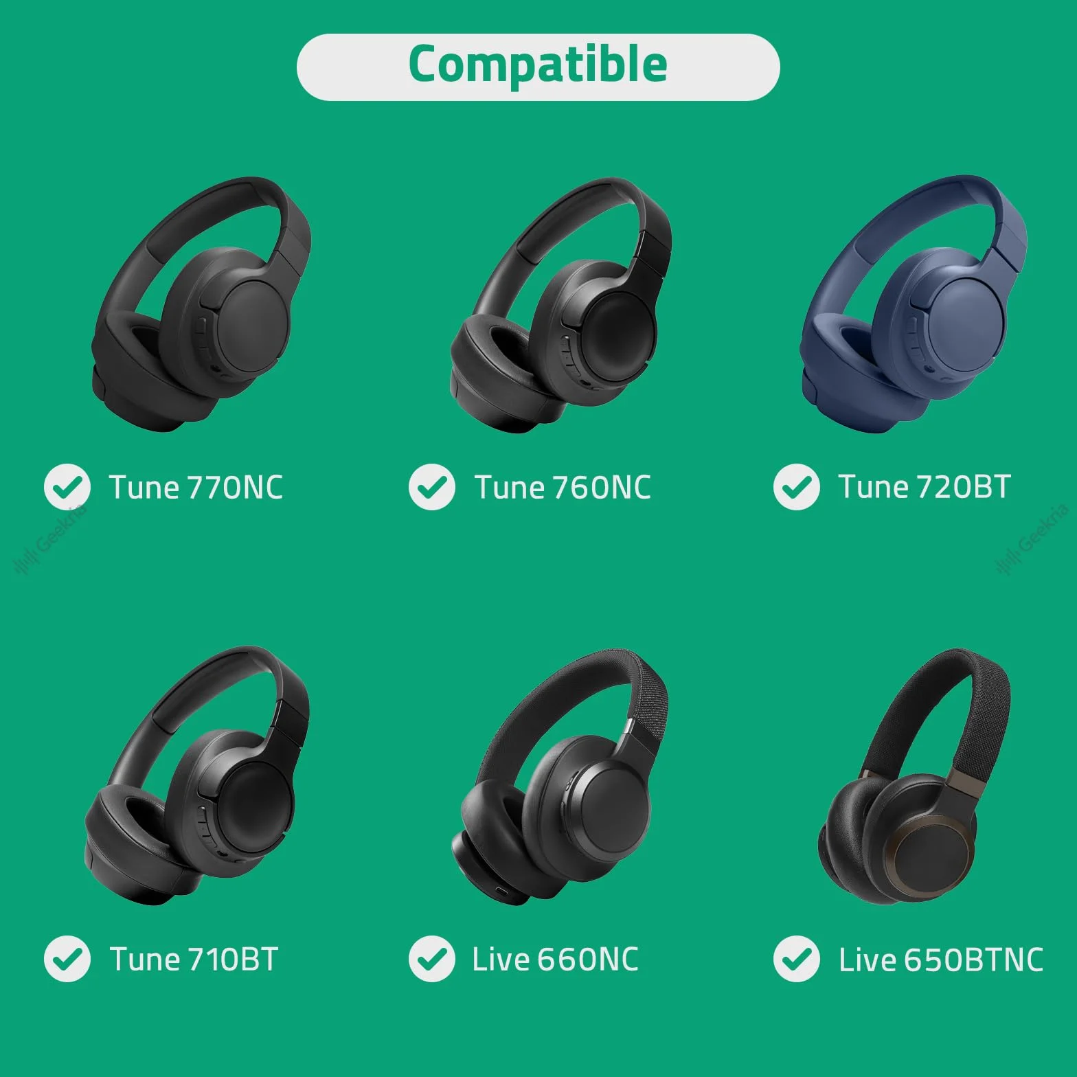 Geekria Kabel audio kompatybilny ze słuchawkami JBL Tune 770NC 760NC 660NC 520BT Live660NC 650BTNC 500BT Synchros S700 S500 E50BT przewód stereo 2,5 mm na 3,5 mm 1,2 m