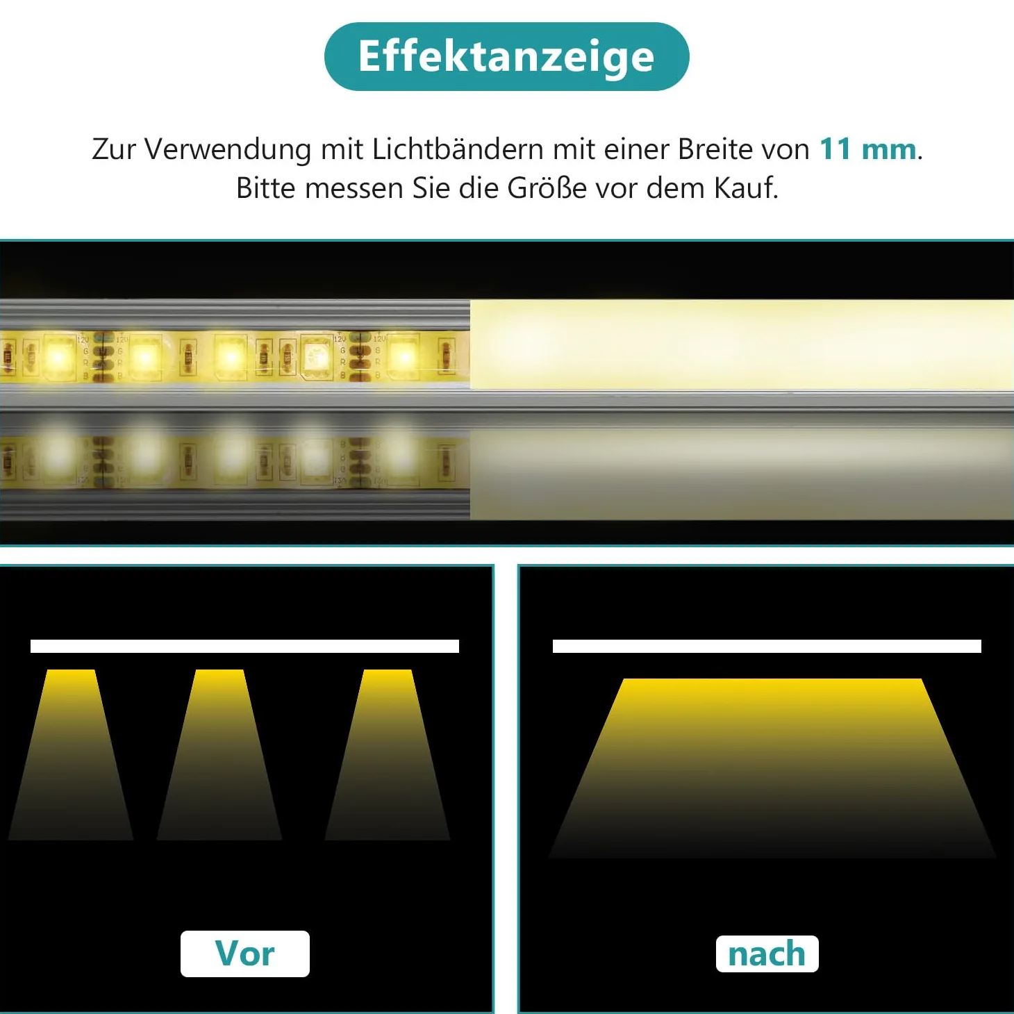 Profil aluminiowy 30 x 1 m profil LED w kształcie litery U z osłoną, zaślepkami i klipsami montażowymi, szyna LED kanał LED do taśm LED