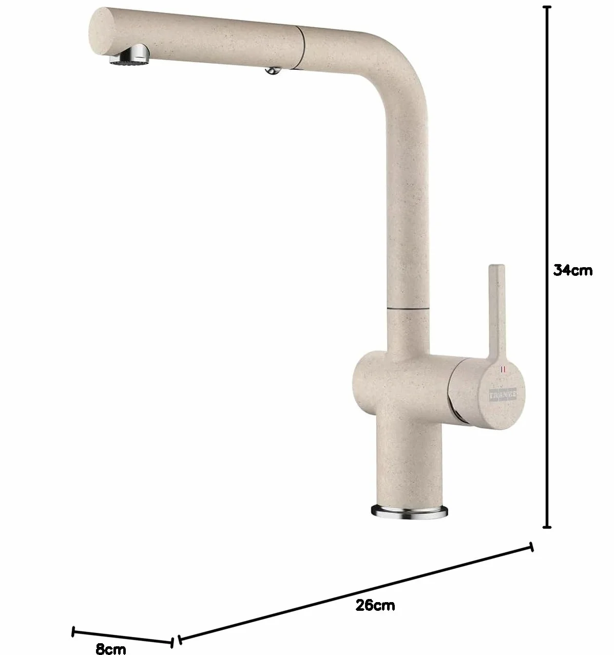 FRANKE 115.0653.388 Active L Pull Out Spray Bateria zlewozmywakowa, Orzech laskowy