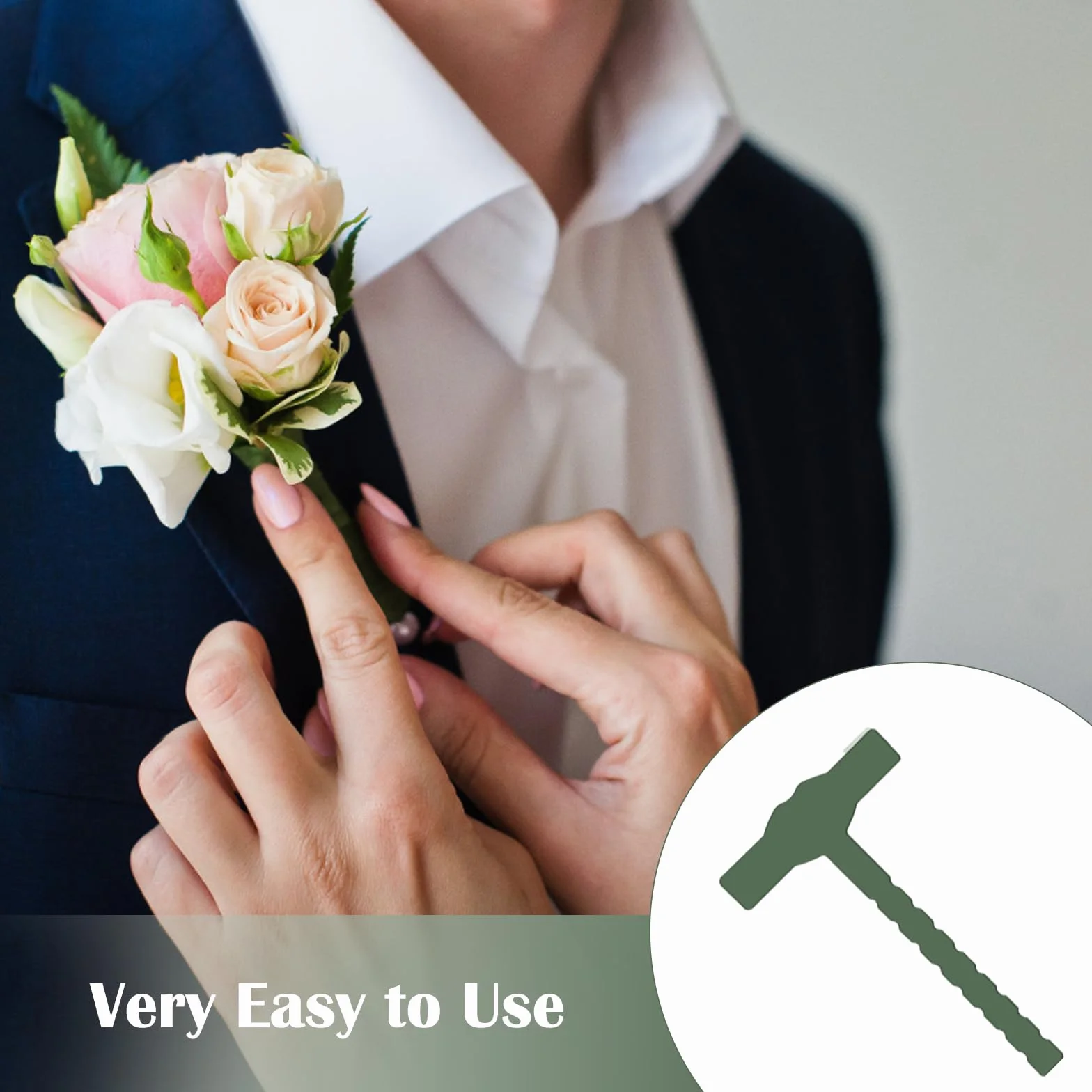 Zielona mała delikatna szpilka bezpieczeństwa w kształcie litery T 90 sztuk DIY ślub broszki boutonniere, akcesoria bezpieczeństwa do odzieży ślubnej