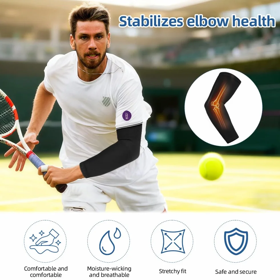 flintronic Bandaż na łokieć dla kobiet i mężczyzn, elastyczny bandaż na łokieć z kompresją, bandaż na łokieć tenisisty, łokieć golfisty, sport, siłownia, artretyzm, zapalenie ścięgien, M