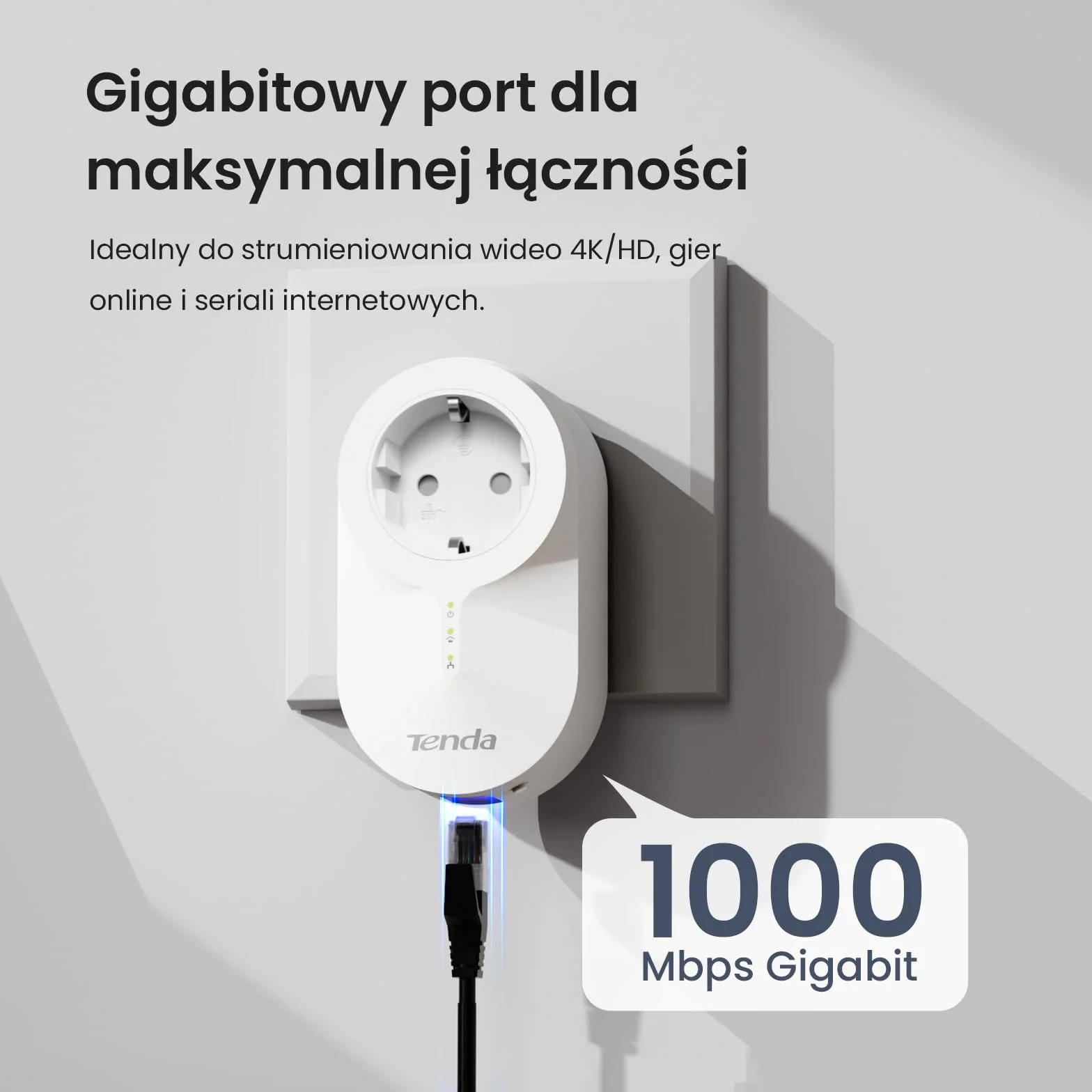Tenda PH6 Powerline Adapter KIT AV1000 Gigabit 1000 Mbit/s Homeplug AV2 biały