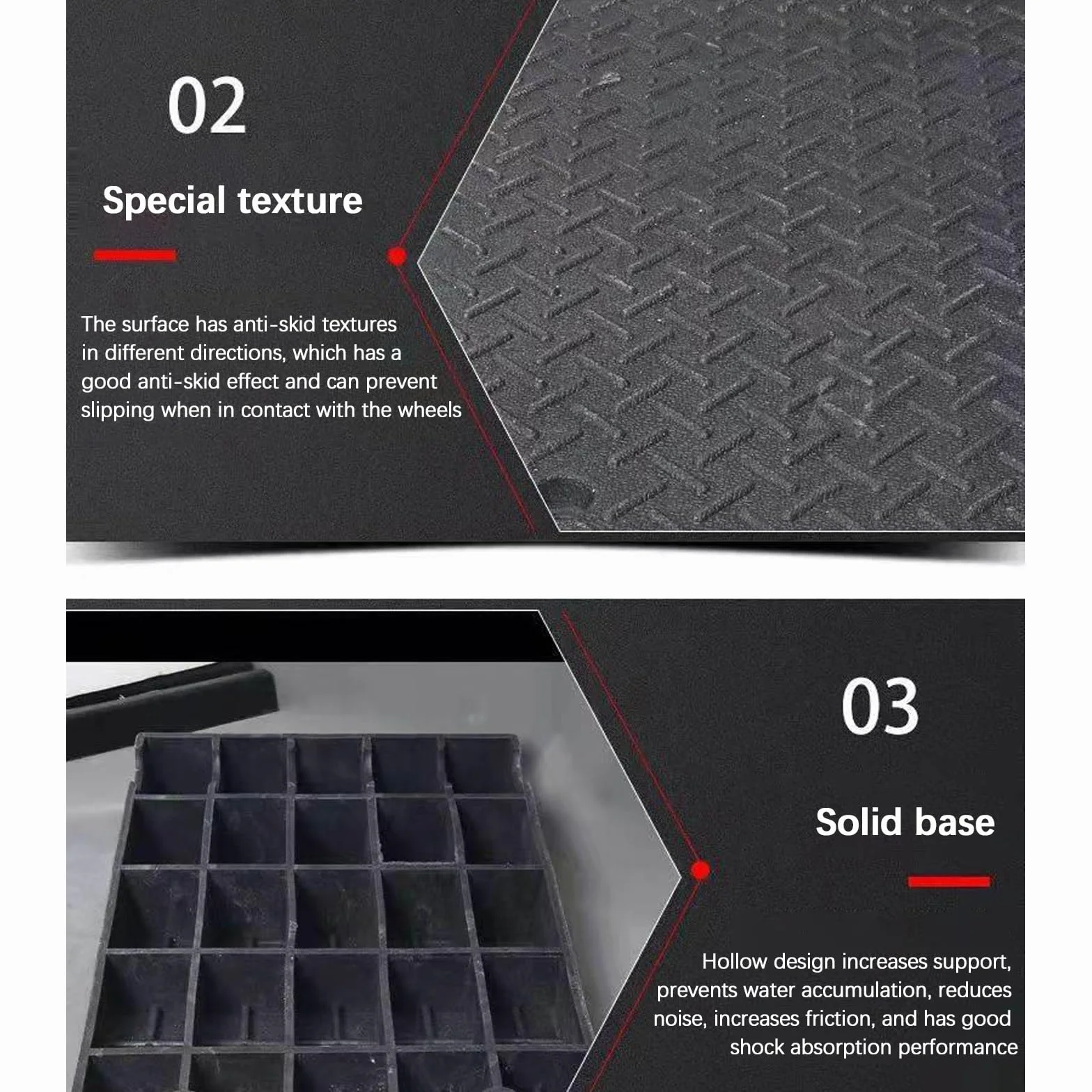 Rubber ramps for door threshold,threshold ramp 6 inch rise,ramps for steps,A variety of heights are available, easy to carry, and suitable for multiple scenarios (driveways, sidewalks, parks, etc.)(50