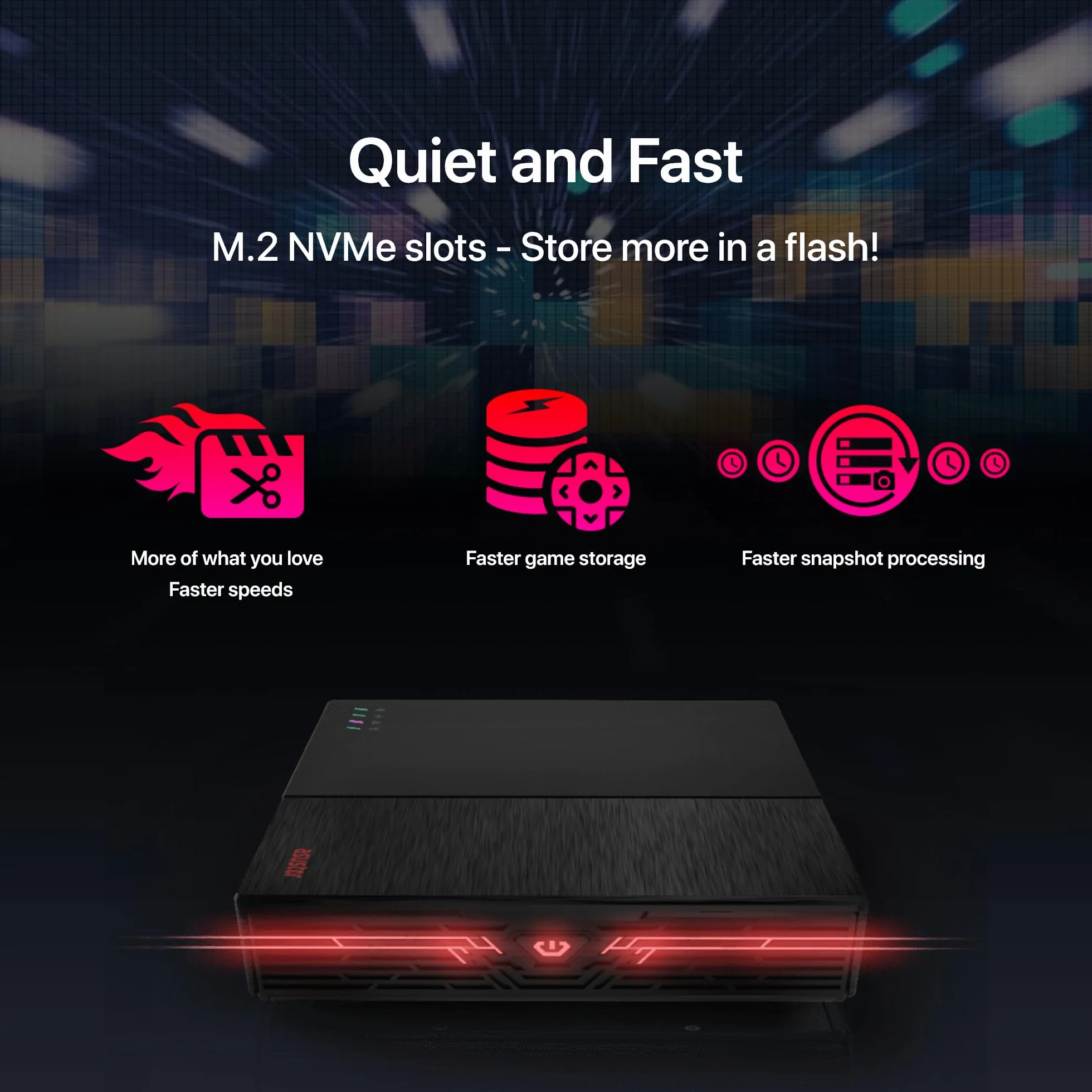 Asustor Flashtor 6 FS6706T - 6 Bay Pure M.2-SSD-NAS pamięć sieciowa obudowa, Quad Core 2.0 GHz, gniazdo SSD Six M.2, podwójne porty 2.5 GbE, 4 GB RAM DDR4 (Diskless)