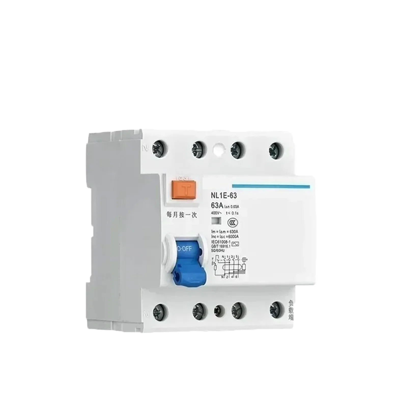Elektroniczny wyłącznik różnicowoprądowy 6KA 30MA NL1E-631P+N 3P+N 2P 4PELCBRCCB (4P, 40A) 1 szt