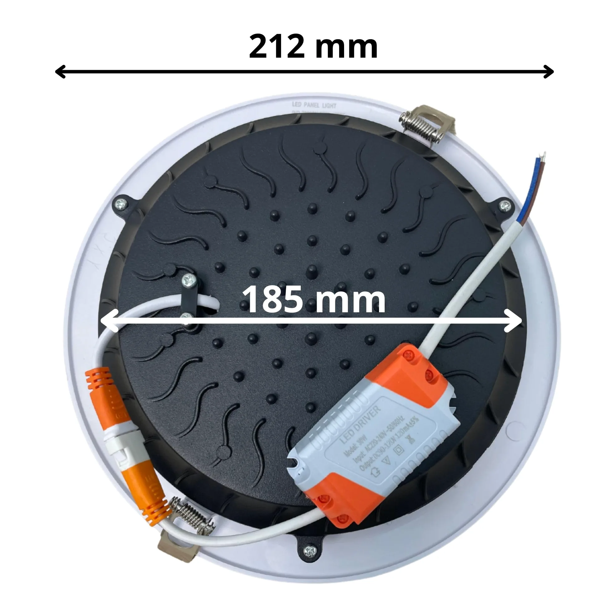 Jandei COB 30 W, wpuszczany reflektor LED, okrągła rama aluminiowa, biała, 212 x 52 mm (otwór wpuszczany 185 mm), 2700 lm, IP44, idealny do salonu, kuchni, łazienki - 5 sztuk (zimne światło 600K)