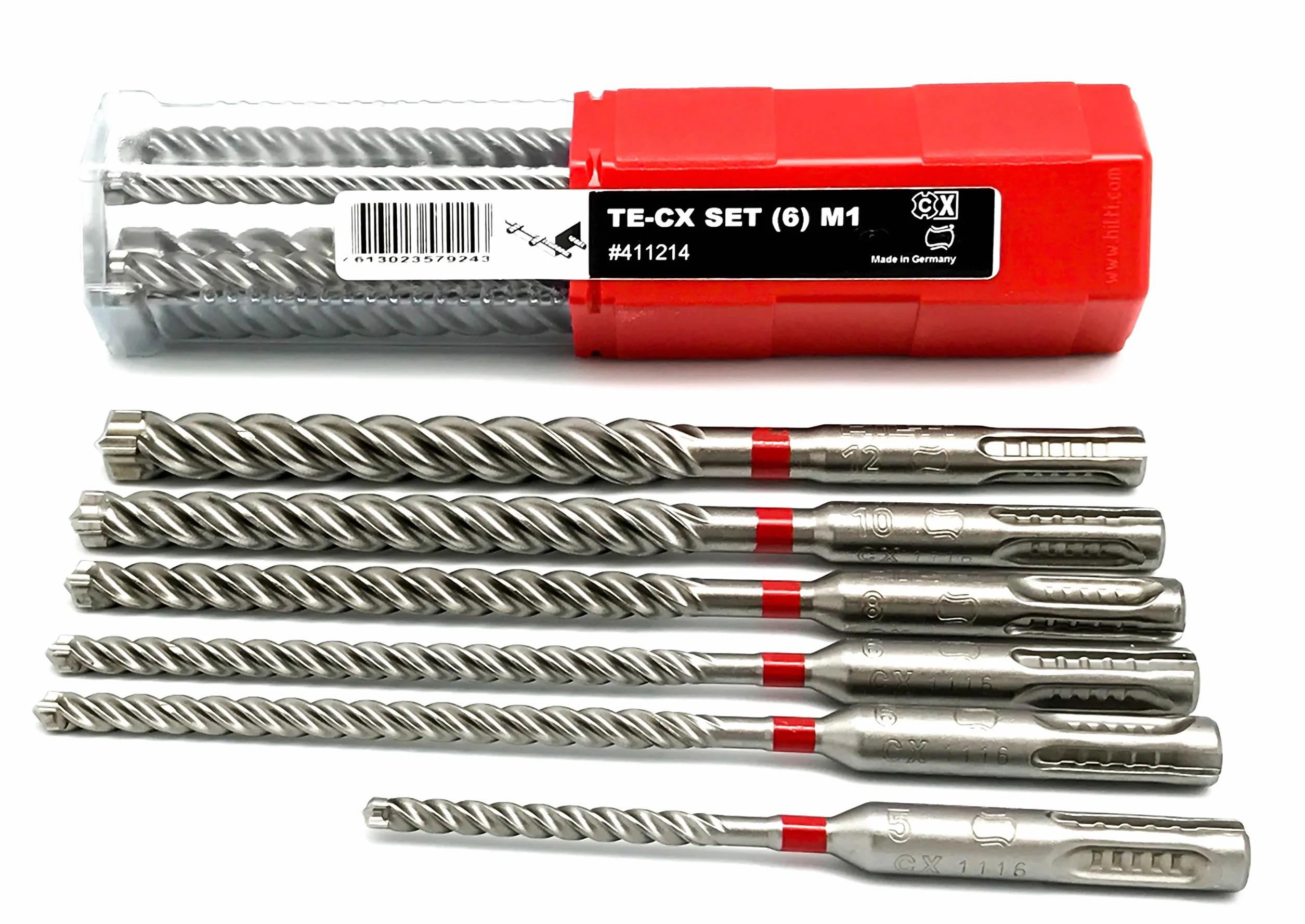 Hilti 7613023579243 Te-Cx M1 Sds Plus Zestaw Wierteł 5-12 mm, 6 Sztuk