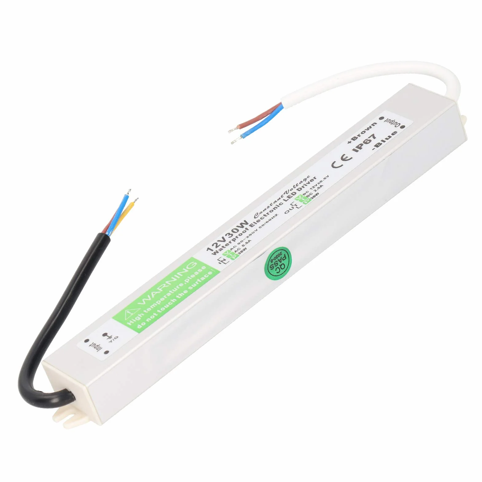 30W AC90‑250 V Wodoodporny zasilacz Zasilacz Zasilacz LED Adapter transformatora klasy IP67 Ultra cienki do wewnętrznych i zewnętrznych świateł LED (DC12V)