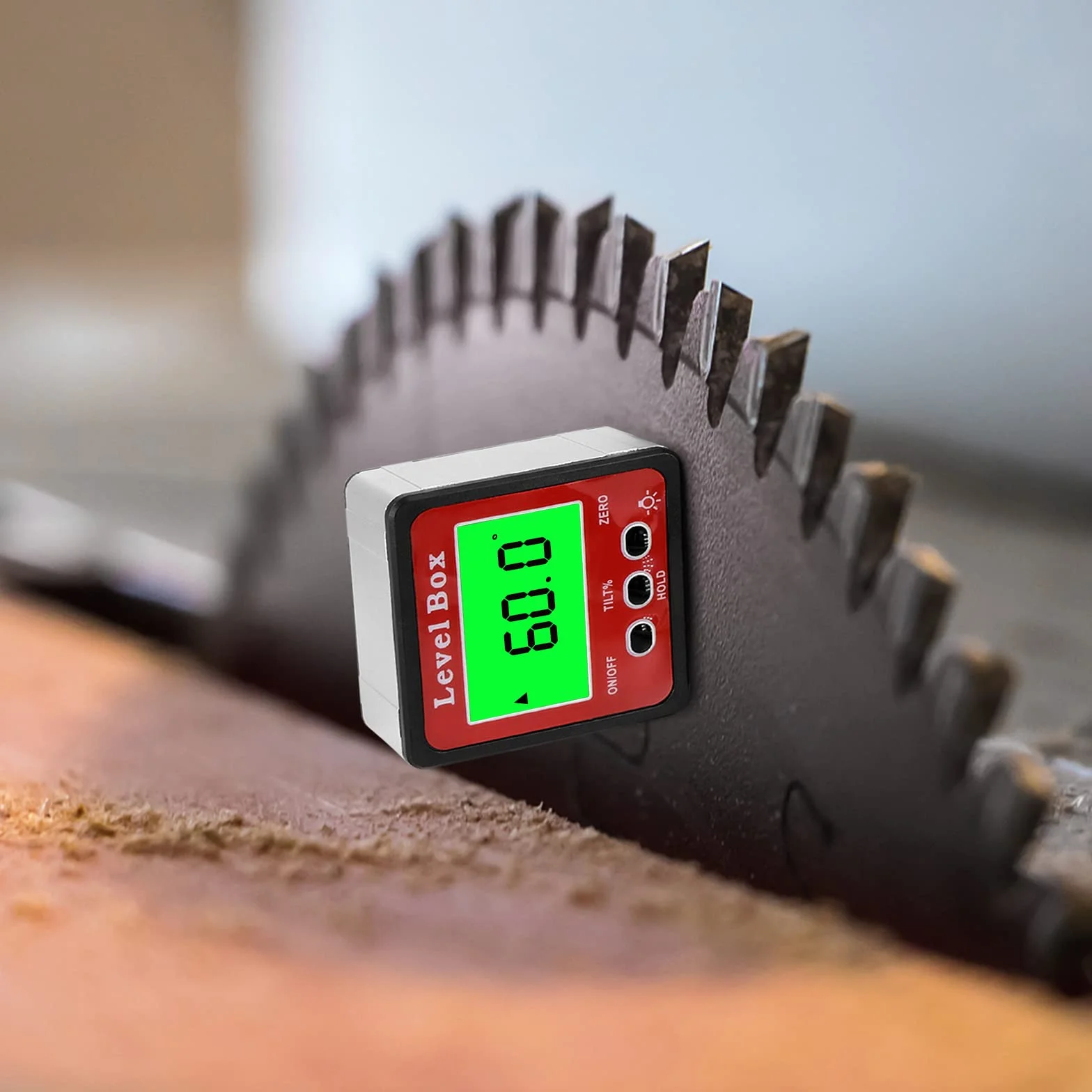 Cyfrowy miernik kąta, cyfrowa elektroniczna poziomnica i miernik kąta z podstawą magnetyczną i podświetleniem LCD, do obliczeń w stolarstwie, budownictwie, murarстwie, motoryzacji