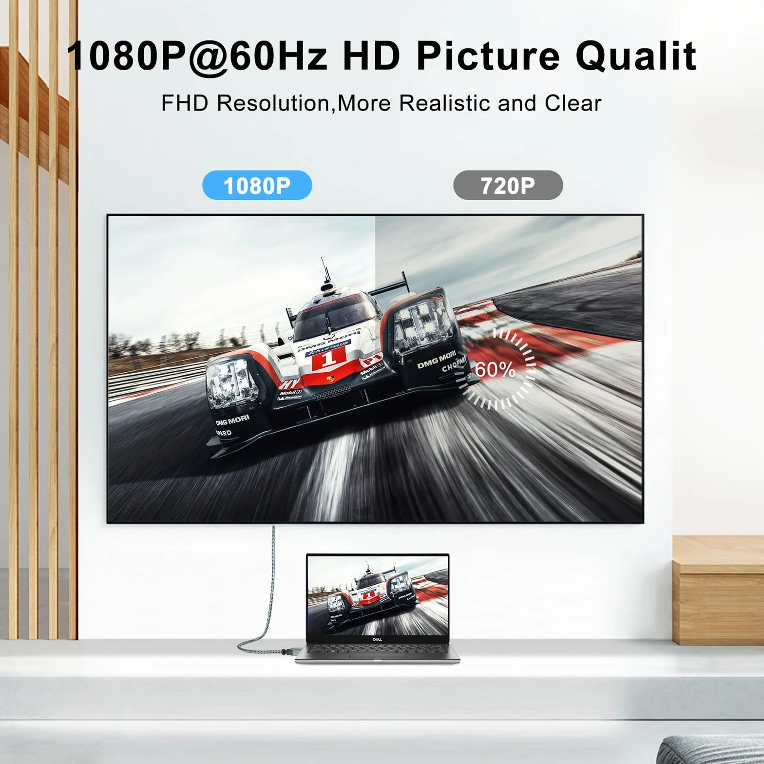 Twozoh Kabel HDMI do VGA 1M. Powłoka ze stopu aluminium Nylonowa pleciona i pozłacana obsługa 1080P/60HZ