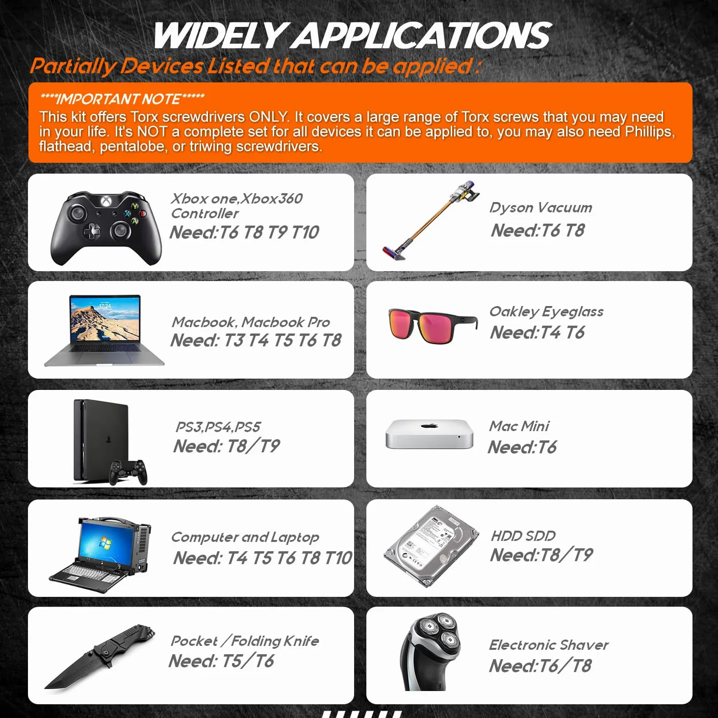 TEKPREM Mały zestaw wkrętaków Torx 8 w 1 z bitami zabezpieczającymi T3, T4, T5, T6, T7, T8, T9, T10, Torx, kompletny zestaw naprawczy Star do Apple, Macbooka, Mac mini, Xbox One, Xbox360, PS3, PS4,