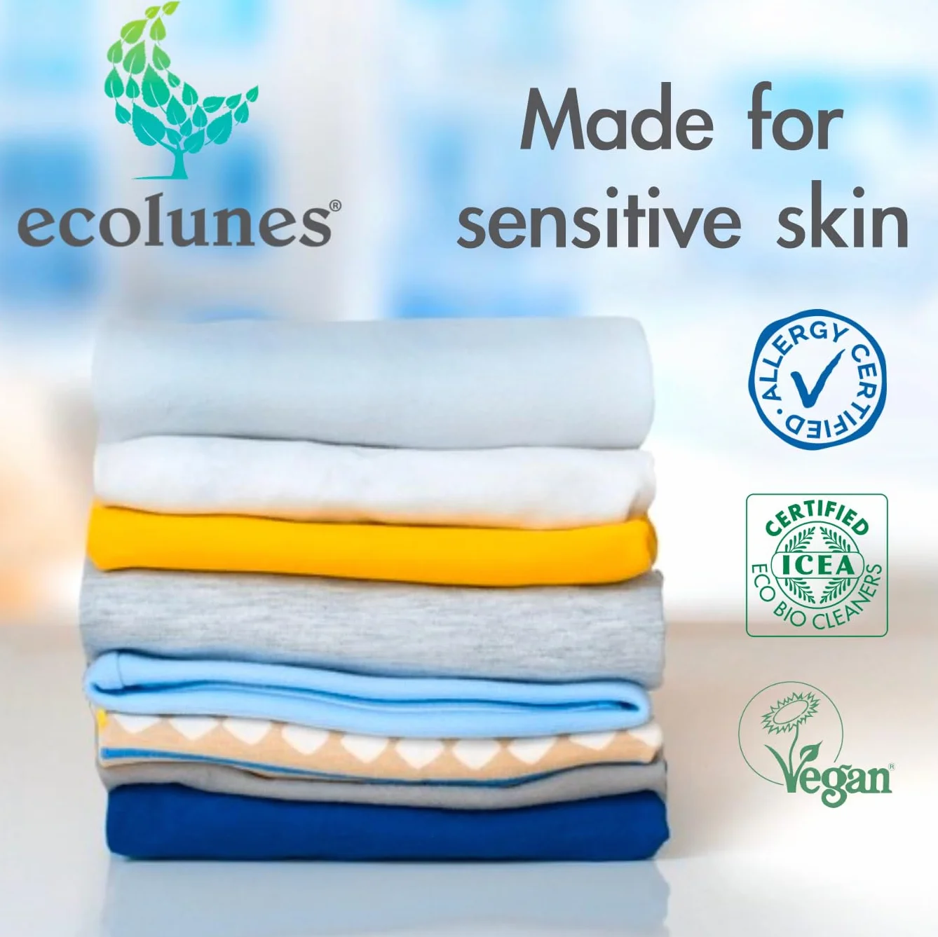 Ecolunes Dishwashing Liquid Fragrance Free hipoalergiczny, bezzapachowy płyn do mycia naczyń, w 99,5% z naturalnych składników, stworzony specjalnie dla osób o wrażliwej skórze, 500ml