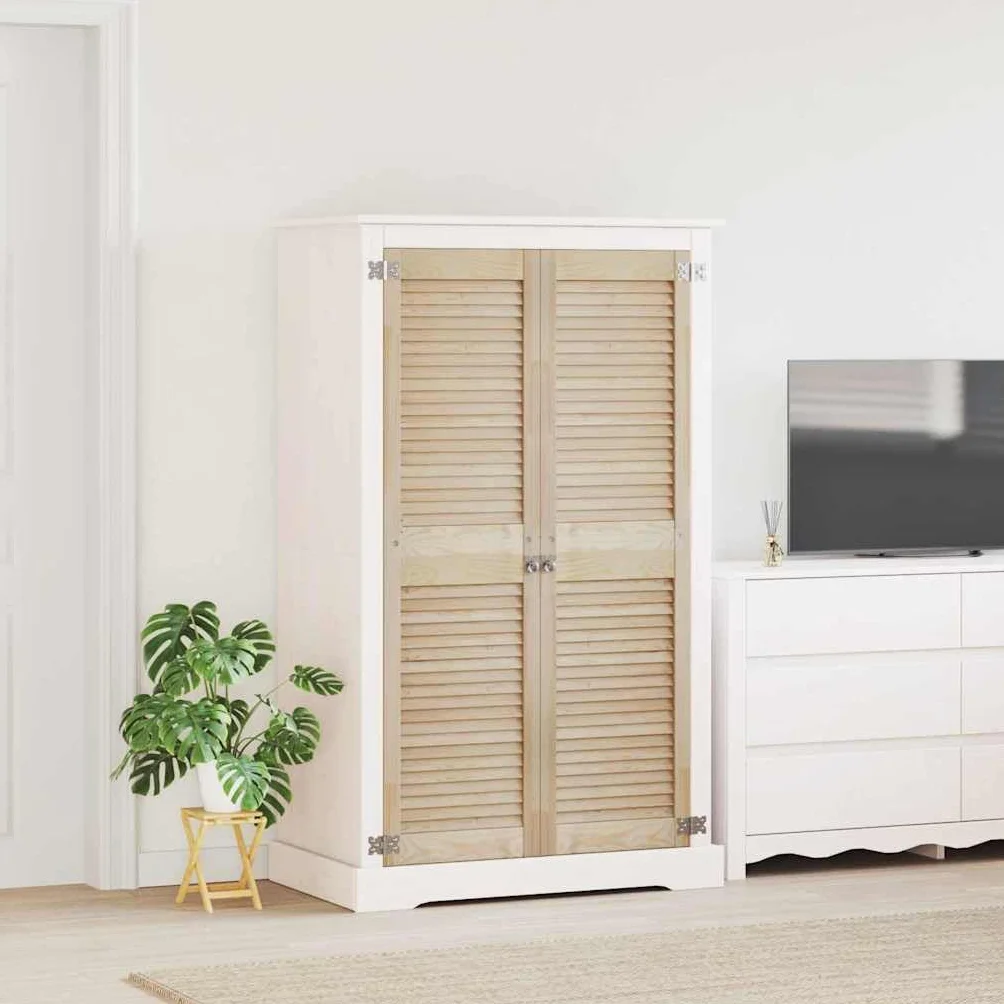 Drzwi szafy, zestaw 2 sztuk, naturalne z litego drewna sosnowego, do renowacji mebli w pomieszczeniach, 140,5 x 39,5 cm, łatwy montaż, trwałe, nowoczesne, nadają się do sypialni, salonu