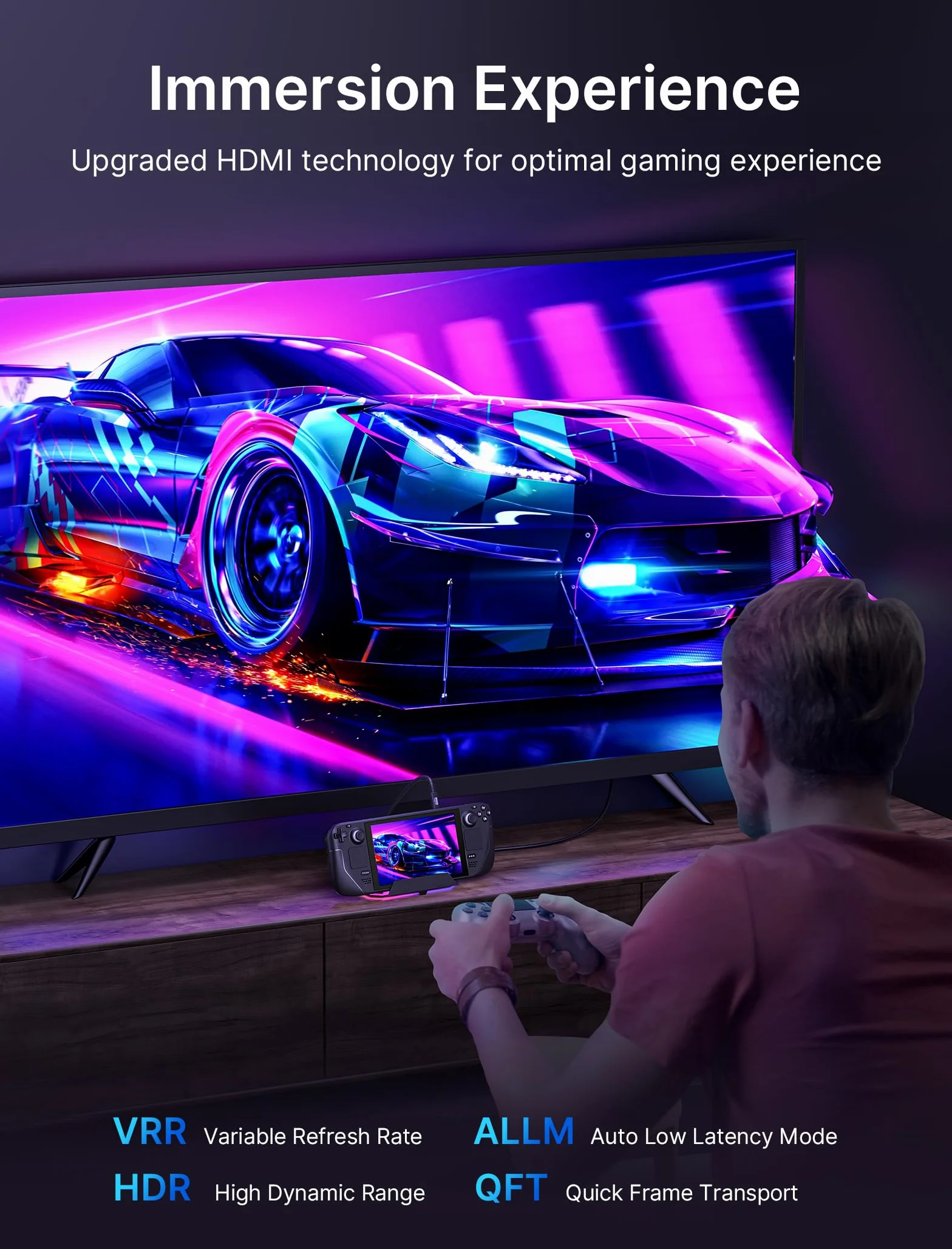 JSAUX Stacja dokująca RGB 12 w 1 do Steam Deck OLED, ROG Ally, Legion Go, 4K 120 Hz HDMI, DisplayPort, Gigabit Ethernet, USB C 3.2, USB A 3.2/2.0, SD/TF, 3.5 mm