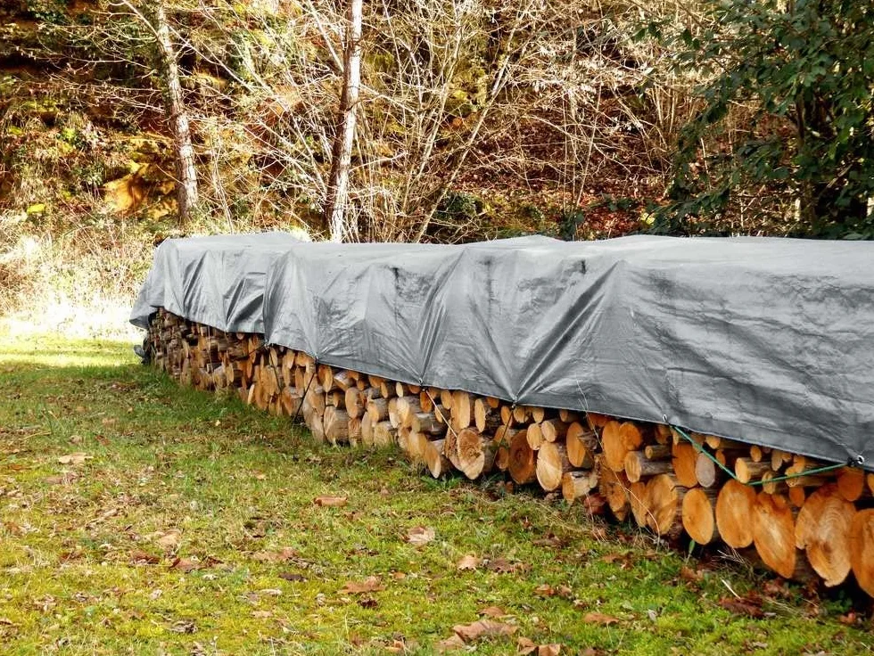 MIVOS Wodoodporna Plandeka Srebrna - PP PE - Ochrona Przed Pleśnią Do Samochodów, Mebli Ogrodowych Z Drewna - Z Aluminiowymi Szlufkami, 2 x 3