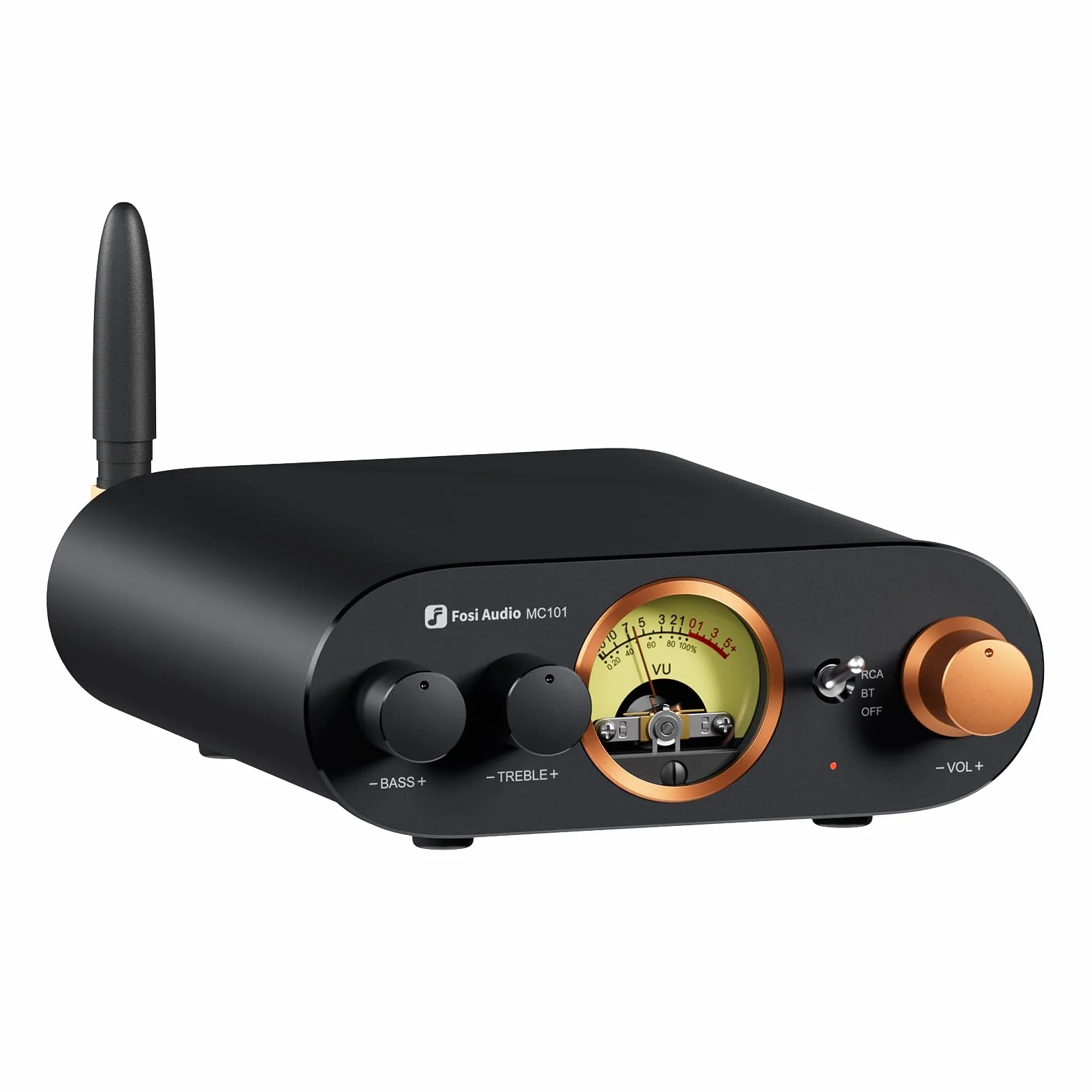 Fosi Audio MC101 Bluetooth Wzmacniacz Stereo HiFi 2 Kanałowy Mini Wzmacniacz Domowe Audio Odbiornik z Regulacją Tonów Niskich i Wysokich