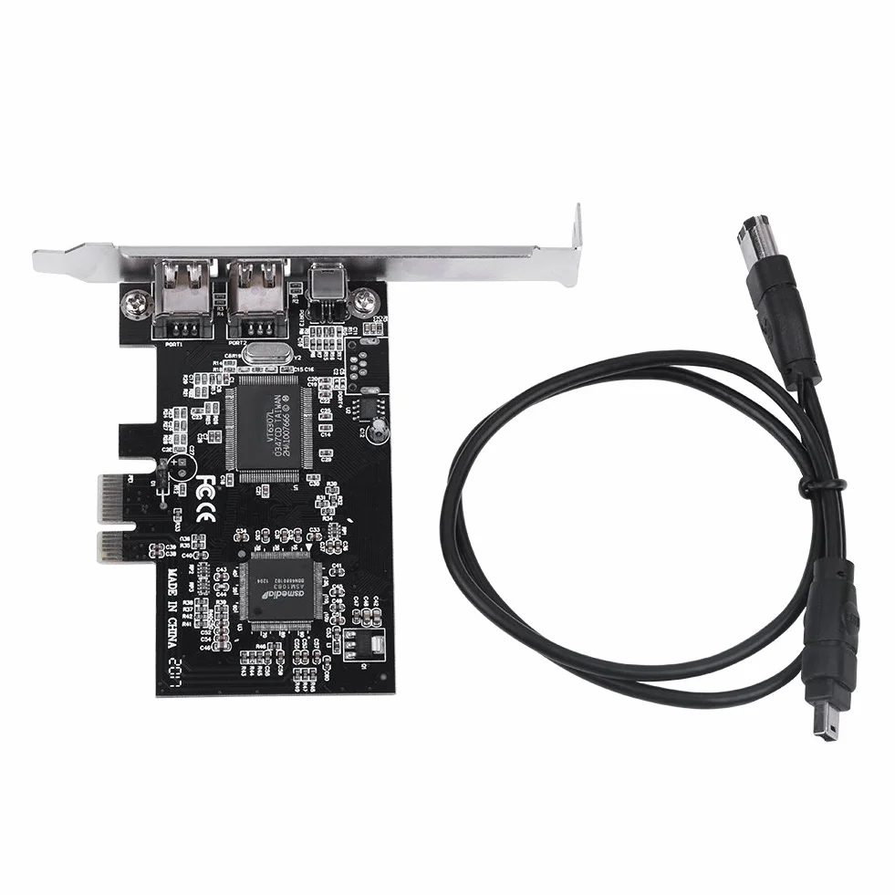 Karta PCIe Firewire do 10, IEEE 1394 4-portowy kontroler adaptera PCI Express (3 x 6 pinów i 1 x 4-pinowy), adapter 1394a PCI-E Firewire 800 do 7/8/Mac OS z kablem