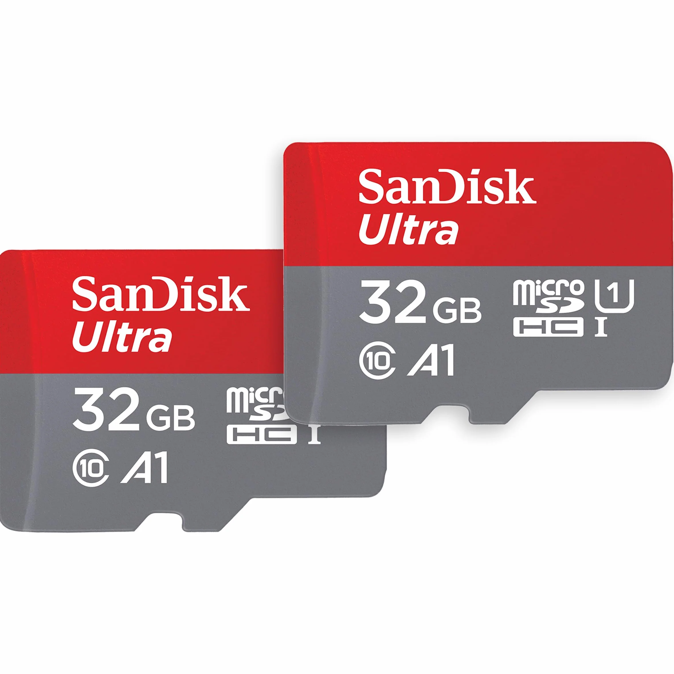 SanDisk Ultra 32 GB microSDHC Memory Card + SD Adapter with A1 App Performance Up to 120 MB/s, Class 10, U1 (Twin Pack)