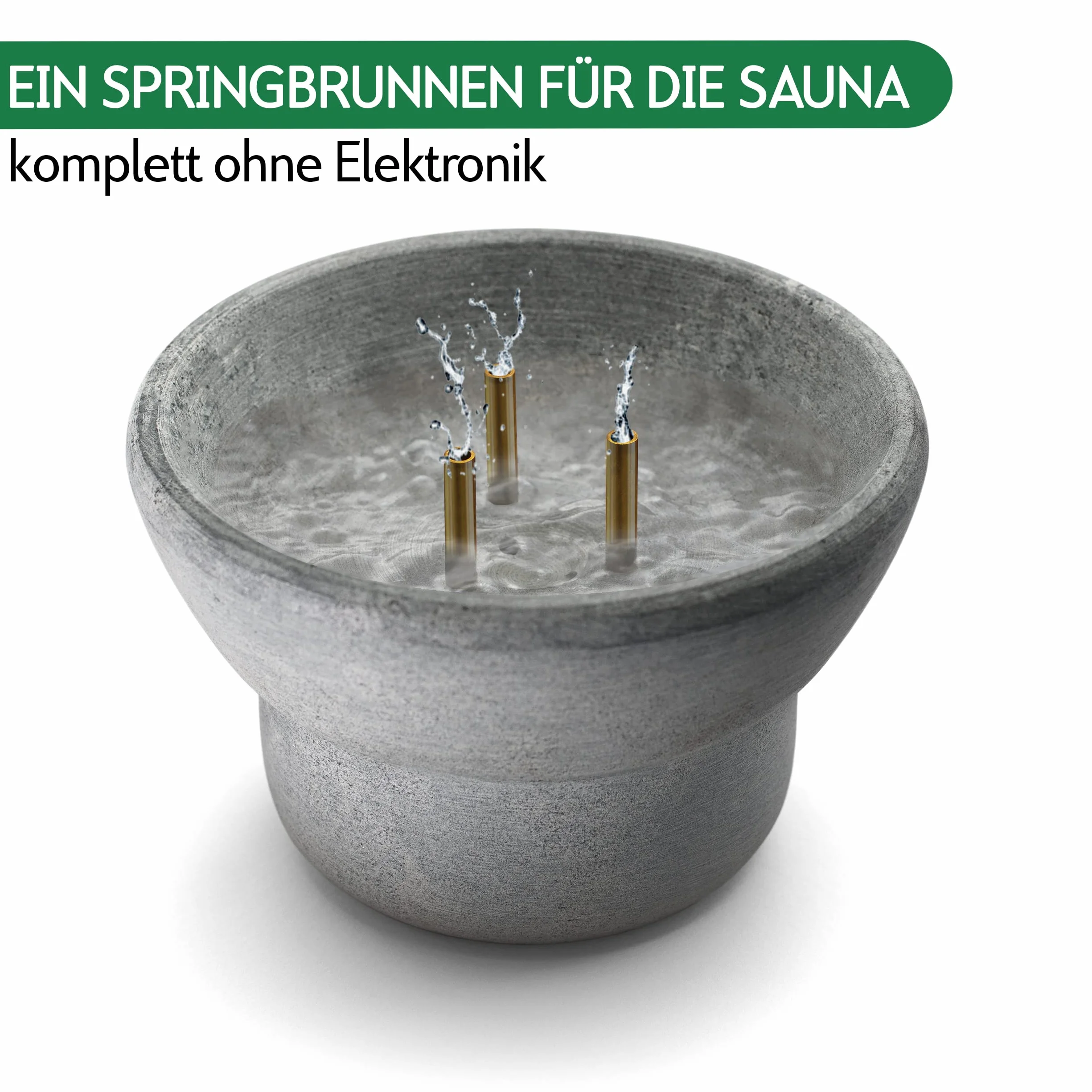 CozyNature® Źródełko do sauny z sjenitu | Kamień do naparowania i parownik | Akcesoria do sauny | Fontanna, tryska | 100% wykonanie ręczne 15cmx10cm