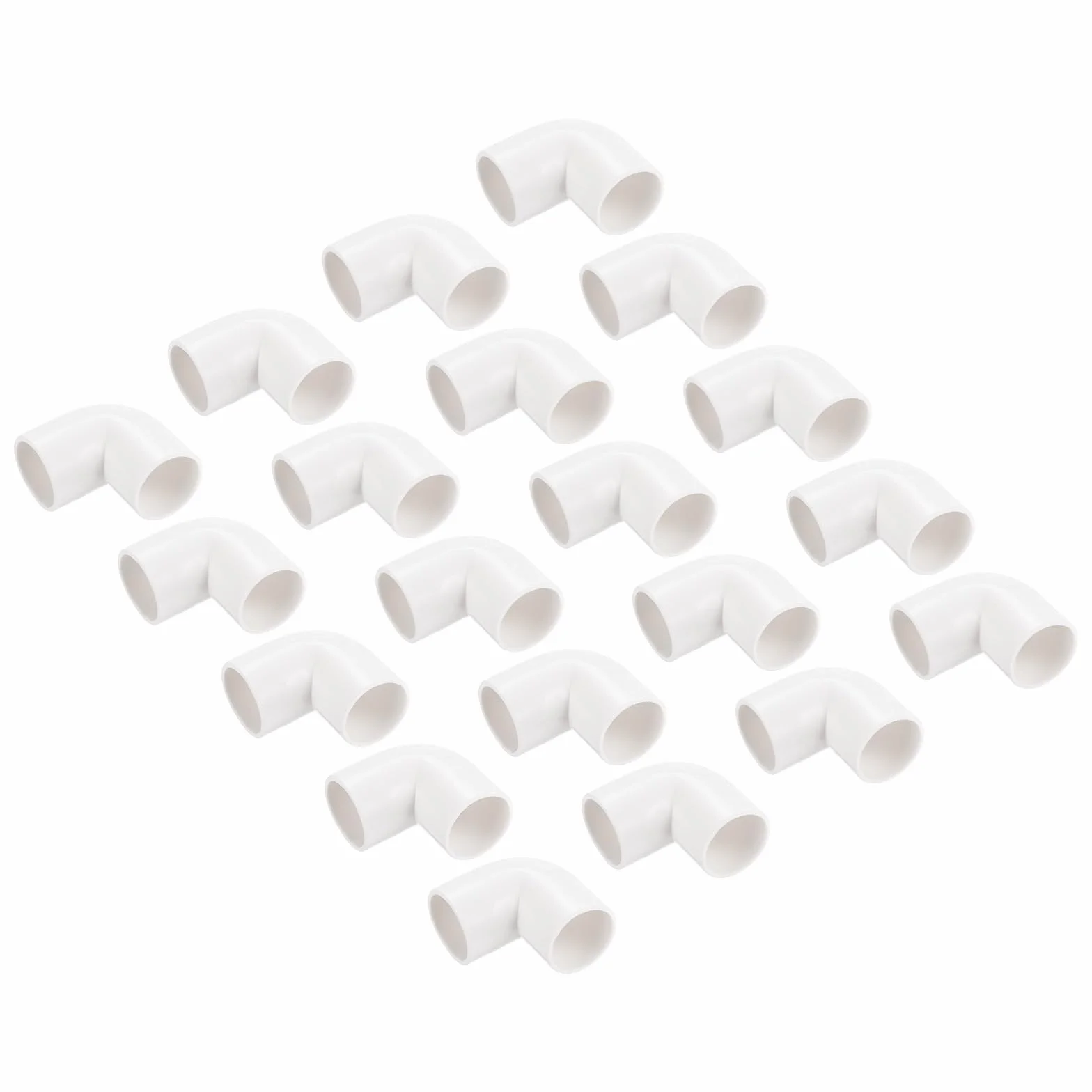 QUARKZMAN Złączka do rur PVC 90 stopni 16 mm Kolanko rury łączące do rur kolanowych Biały kierunek zmiany kierunku do węża ogrodowego PVC DIY Przewód elektryczny 50 szt