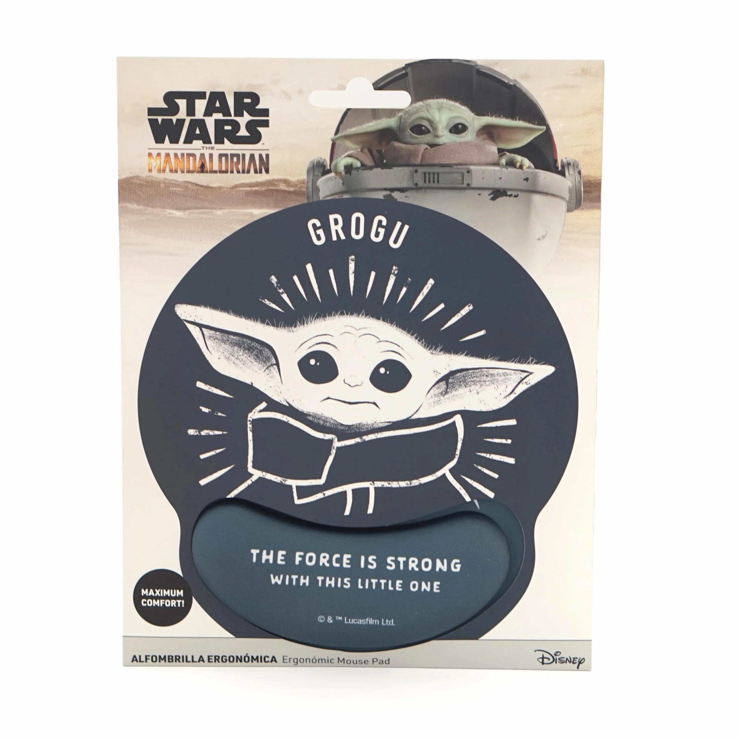 WONDEE Mandalorian Baby Yoda Ergonomiczna podkładka pod mysz Grogu, antypoślizgowa podkładka pod nadgarstek, podkładka Star Wars (oficjalna pieczęć)
