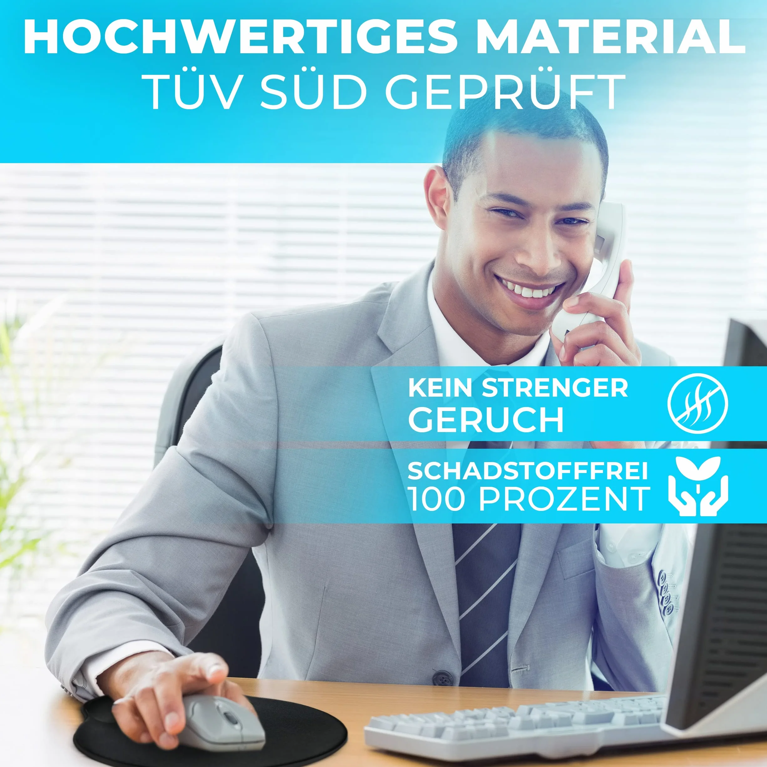 Ergonomiczna podkładka pod mysz z poduszką żelową, czarna
