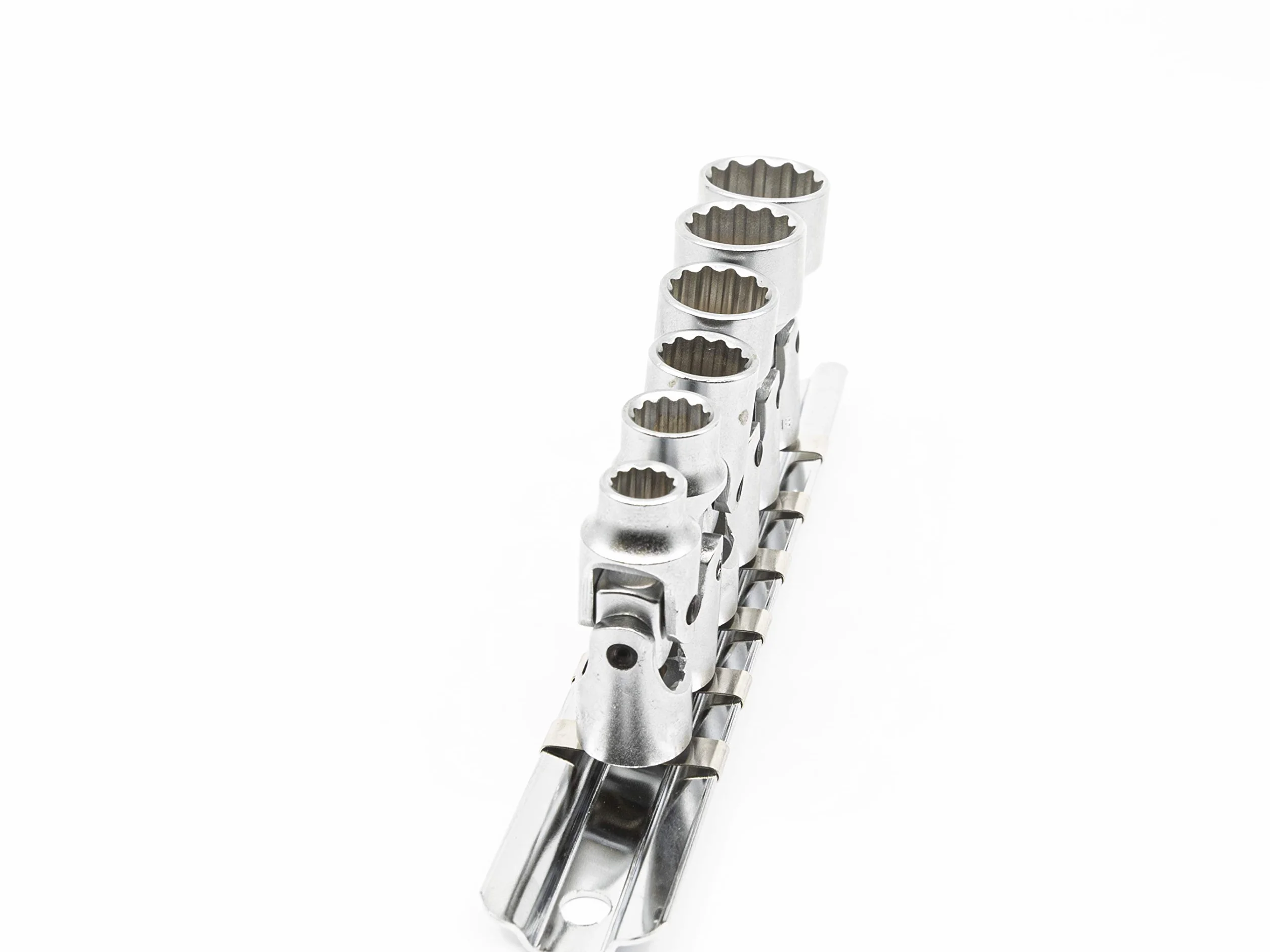 Genius Tools 6-częściowy uniwersalny zestaw nasadek ręcznych 1/4" Drive SAE (12-punktowy), matowe wykończenie - US-206S