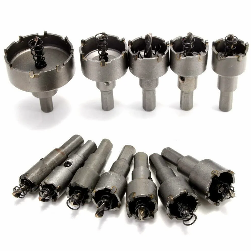 VIDOO 12szt 15mm-50mm Otwornice do Metalu i Drewna Zestaw Wierteł Stopowych