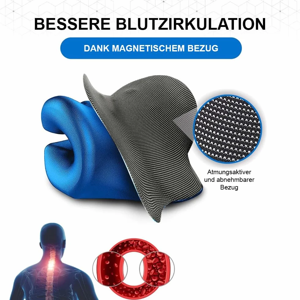 magnetyczny ściągacz na szyję - urządzenie do masażu szyi, poduszka do masażu Shiatsu, poduszka do masażu - poduszka na kark - INCL. Masaż, piłka do masażu, e-book – walentynkowy prezent dla
