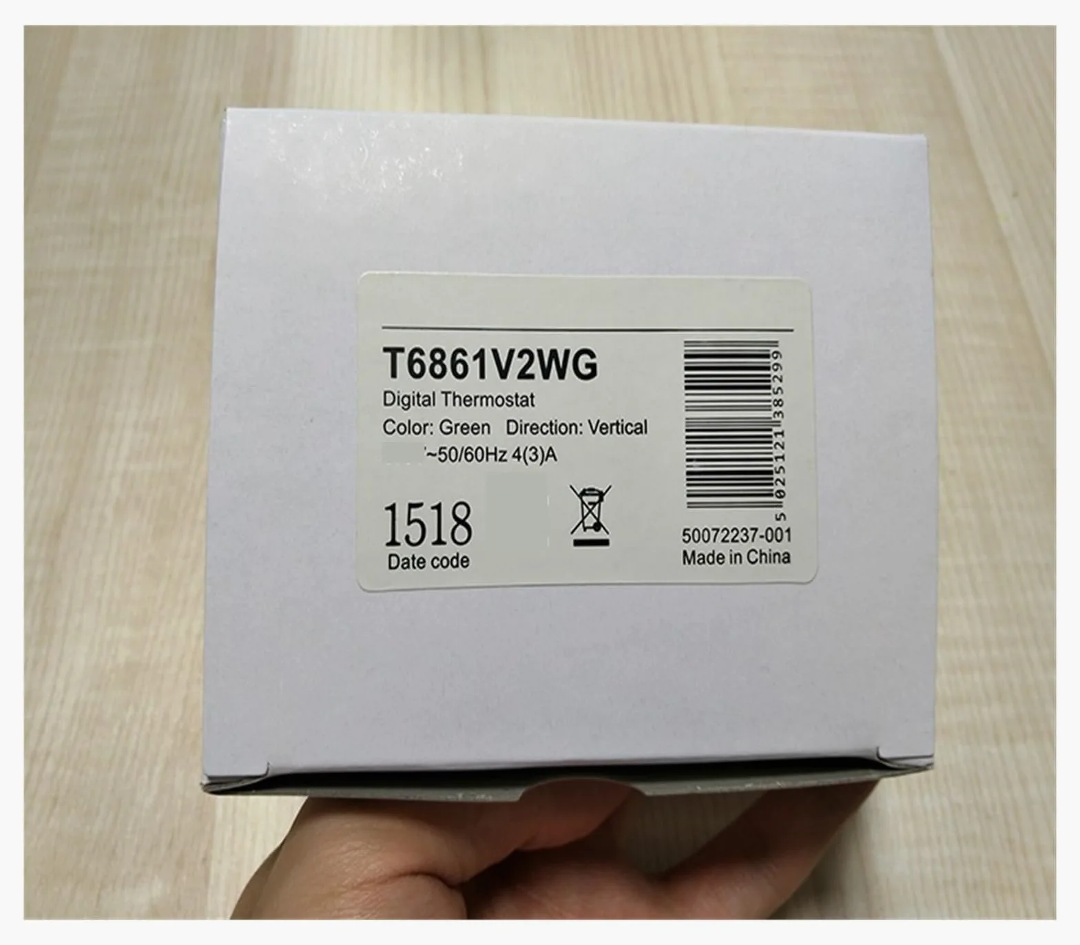 Inteligentny termostat, Cyfrowy termostat klimatyzatora, termostat pokojowy elektroniczny przełącznik modułu kontroli temperatury, T6861V2WG T6861V1WG dla domu, hotelu(Blauw)