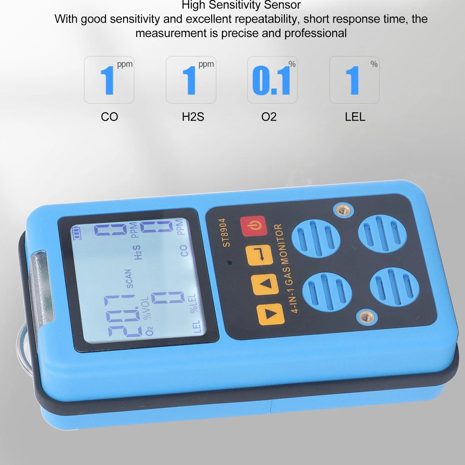 4 w 1 Detektor Gazu Multi Gas MonitorCO H2S O2 LE Analizator Gazu Tester Gazu Ziemnego Alarm Podświetlany Wyświetlacz Detektor Gazu