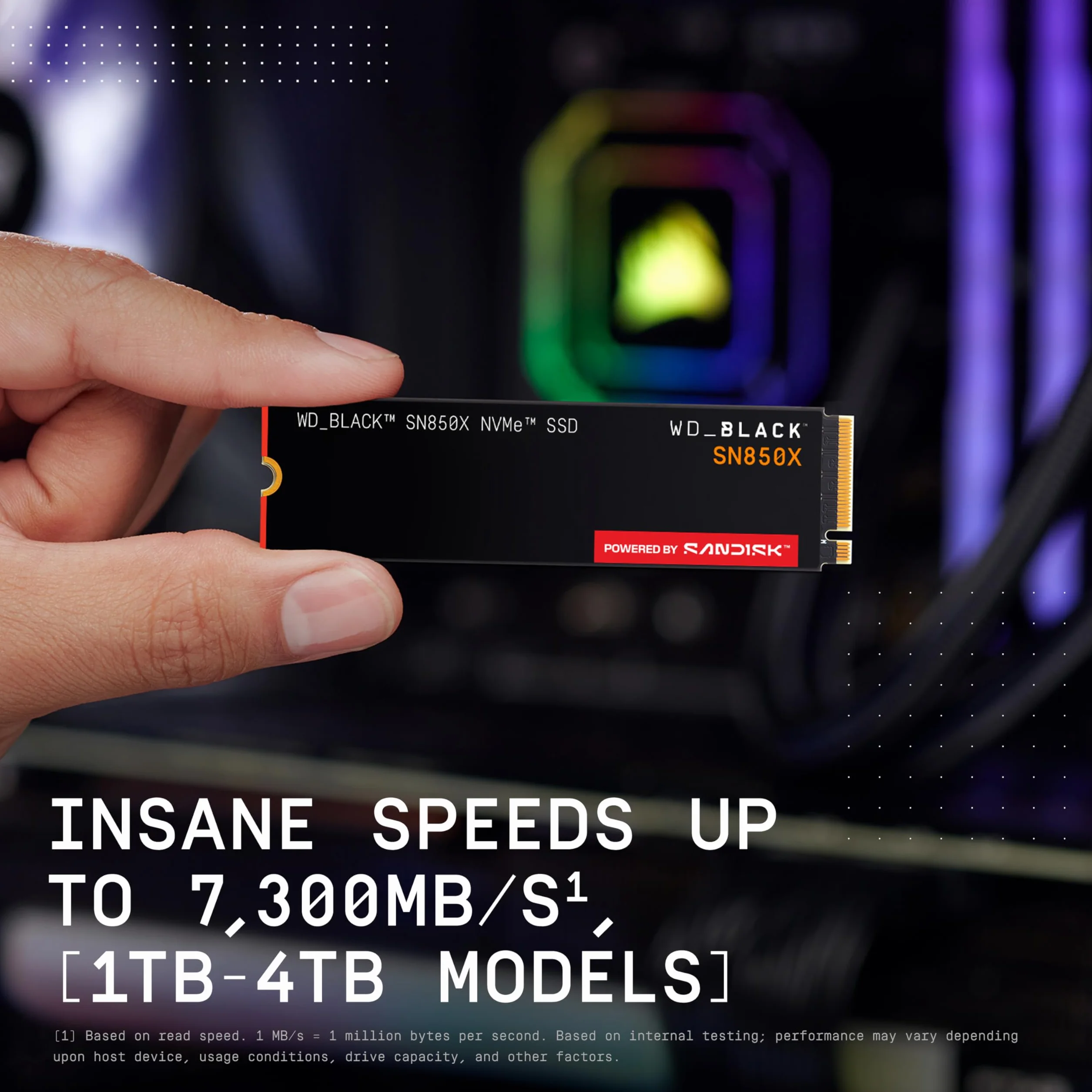 WD_BLACK SN850X SSD M.2 2280 NVMe 2 TB PCIe Gen4 Gaming Expansion SSD