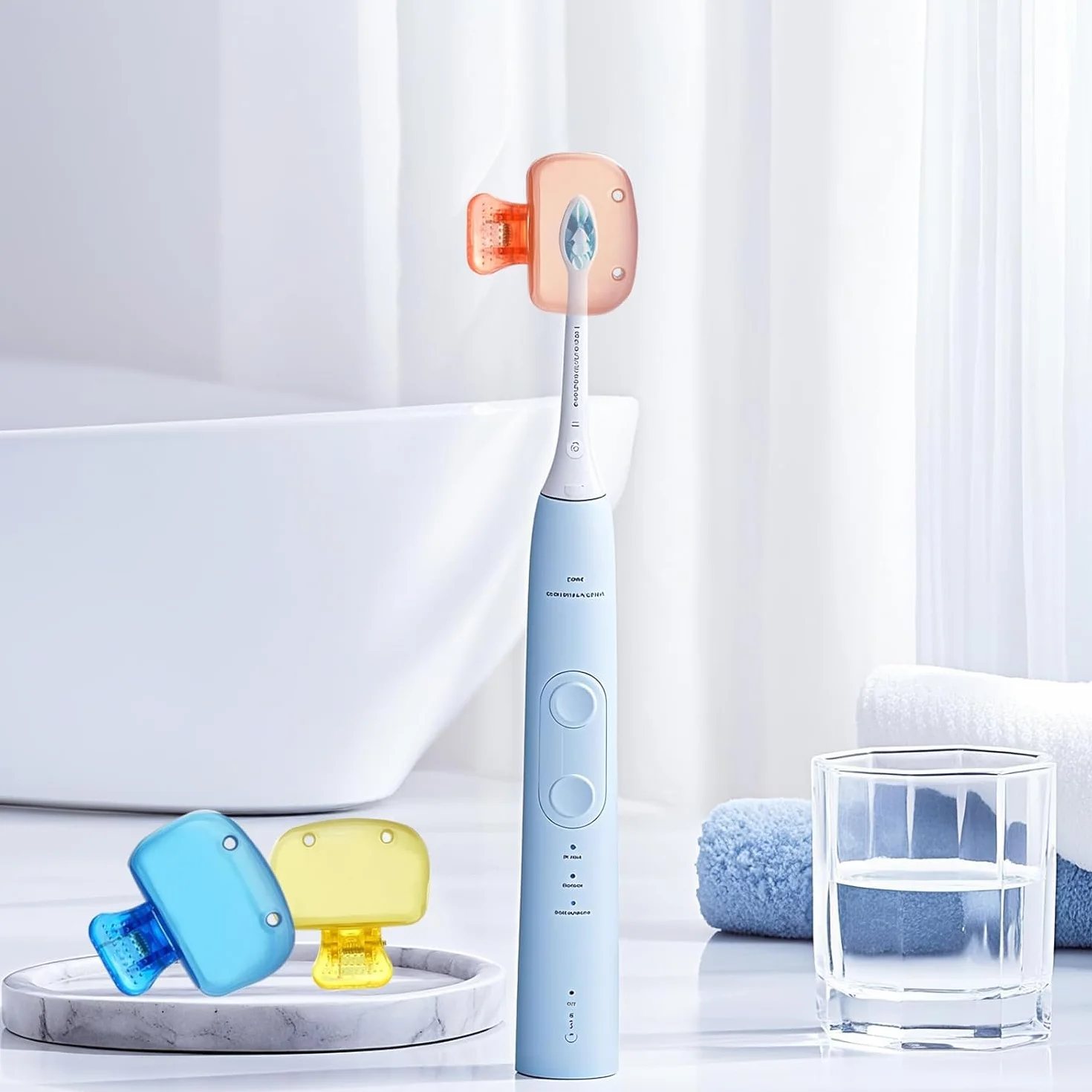 Zoyiancy 10 sztuk osłonki ochronne na szczoteczki do zębów, przenośne etui na szczoteczki do zębów do podróży, pokrowce na główki szczoteczek odpowiednie dla rodziny, podróży służbowych (10 kolorów)