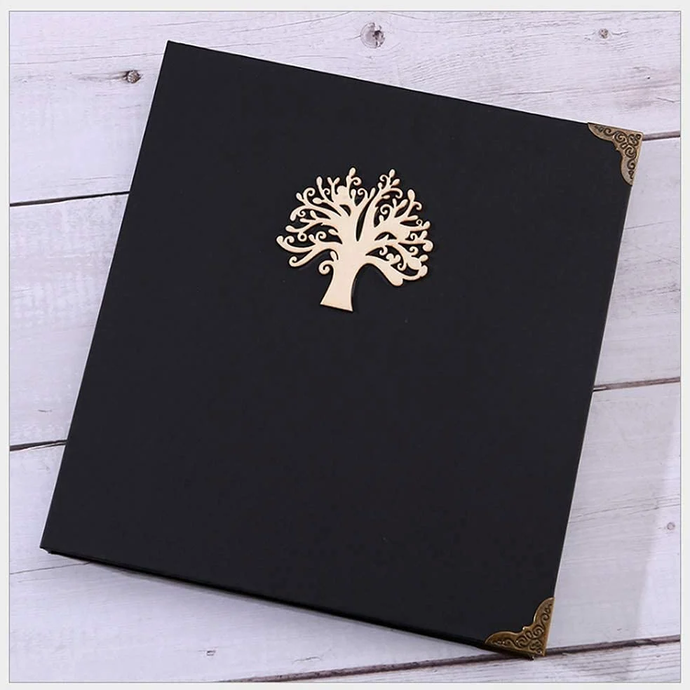 DIY ręcznie wklejona książka pamiątkowa papier typu kraft retro ręcznie robiony samoprzylepny album fotograficzny folia czarna strona pamięć książka W album fotograficzny dla gości album do scrapbookingu dla mamy i taty prezenty rocznicowe