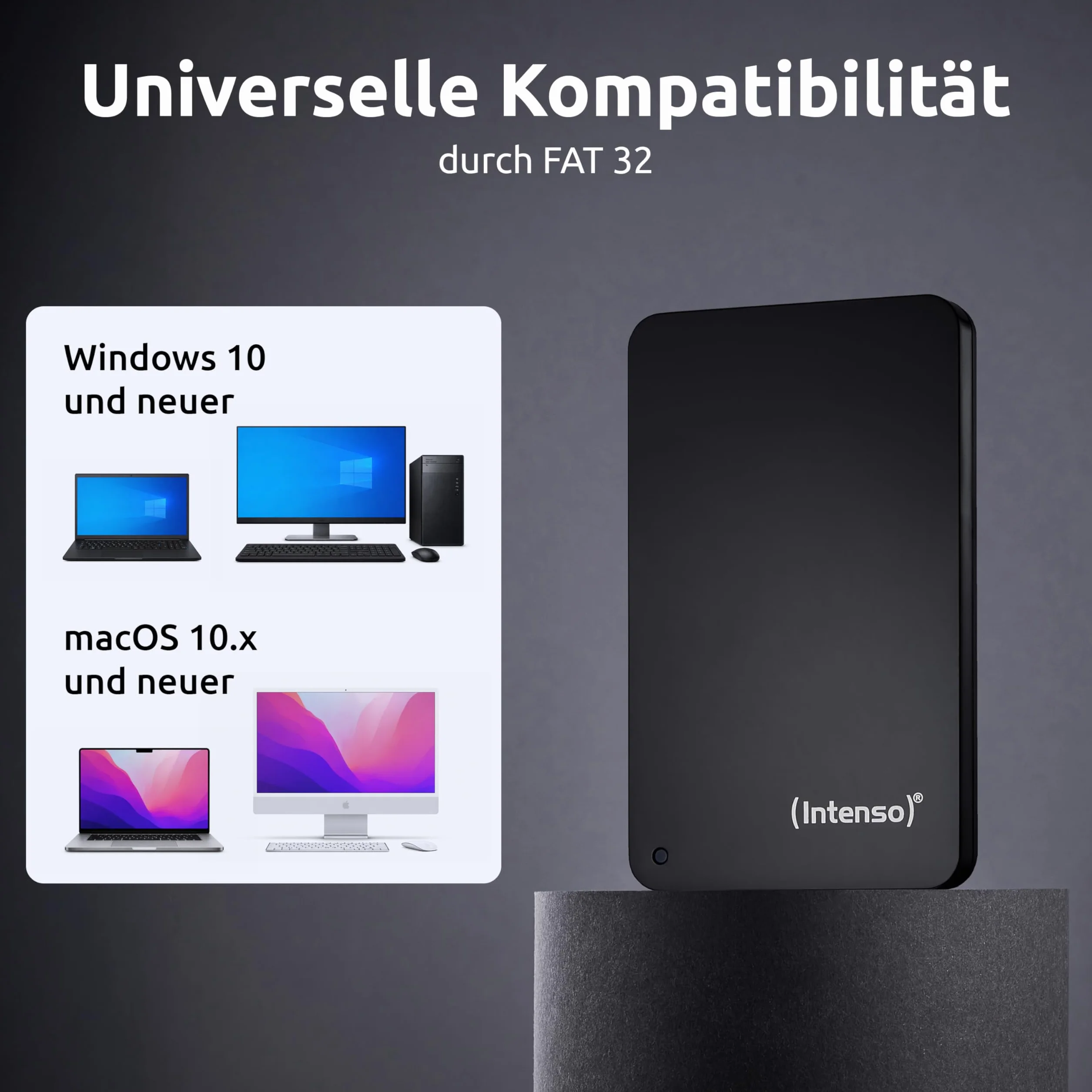 Intenso Przenośny dysk twardy 2,5" 1TB – zewnętrzny dysk twardy z Super Speed USB 3.2 Gen 1 x 1 – szybka pamięć masowa w kompaktowej konstrukcji, 5400 obr./min, pamięć podręczna 8 MB, Plug & Play