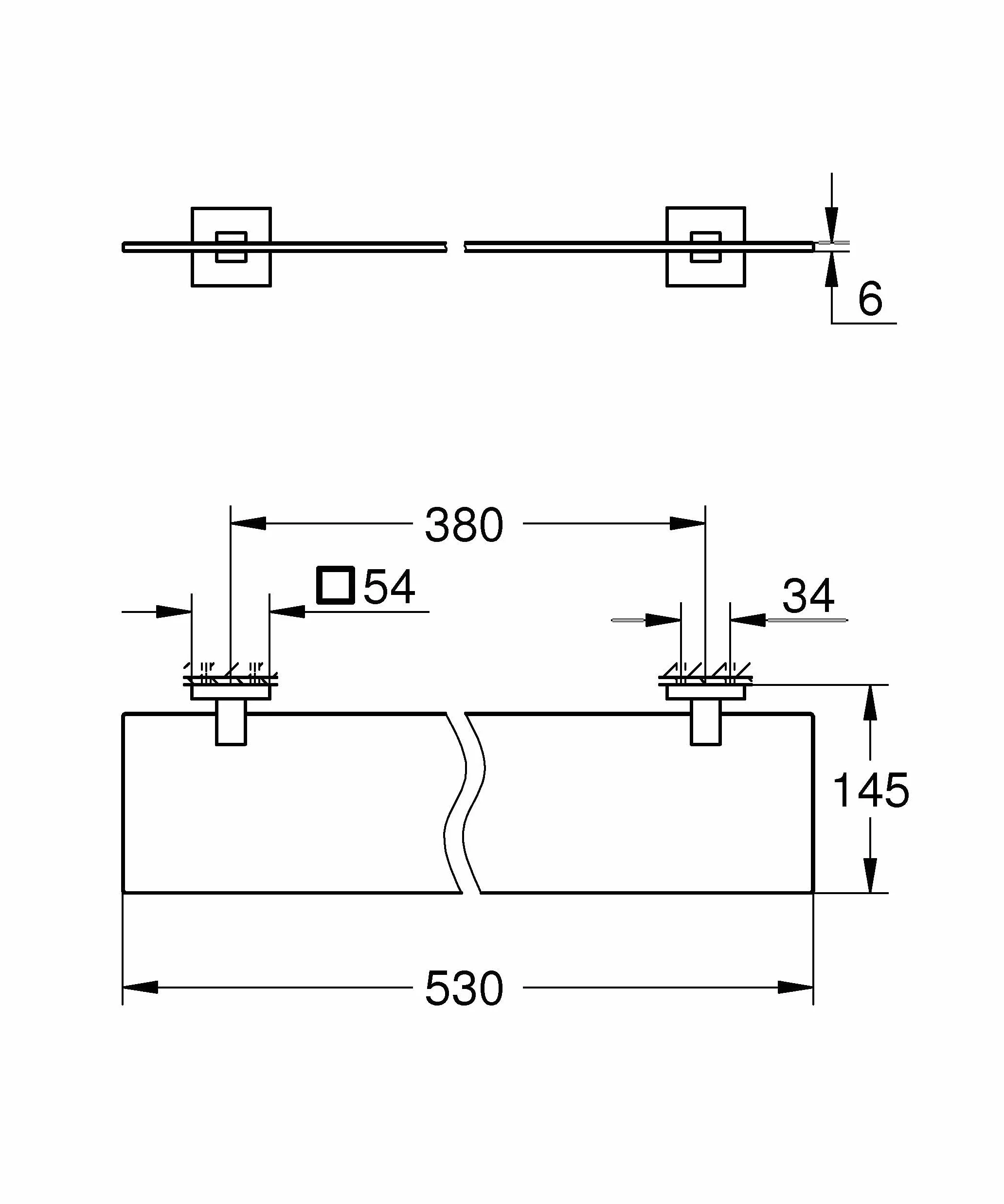GROHE Start Cube Shelf szklana półka matowa czerń