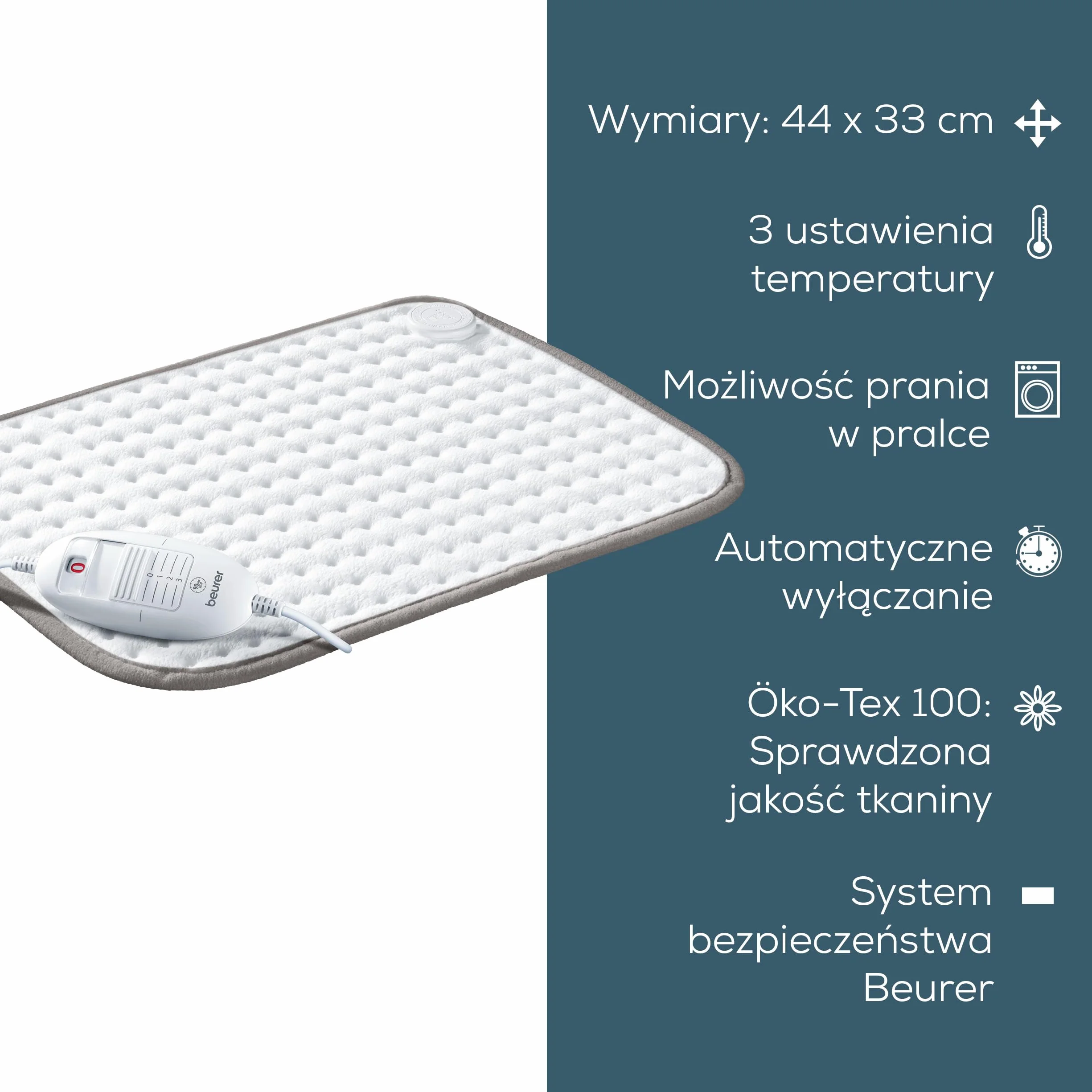 Beurer poduszka grzewcza HK Limited Edition 2023, przytulna poduszka grzewcza z 3 ustawieniami temperatury i automatycznym wyłączaniem, można prać w pralce