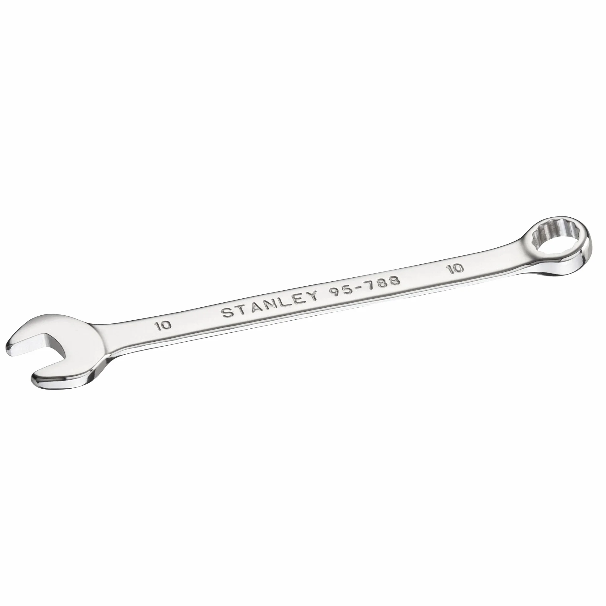 Stanley Klucz płasko-oczkowy STMT95788-0 (10 mm, 12-kątny, wygięta o 15 stopni głowica zapewnia lepszą dostępność, bez grzechotki), stal
