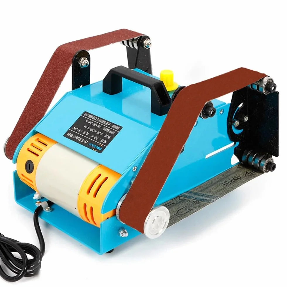 950 W 800-6000 obr./min szlifierka taśmowa dwuosiowa szlifierka ścierna tarcza szlifierska do szlifowania pasów szlifierka do podwójnego wału szlifierka do pasa, do rozdrabniania drewna, metalu z