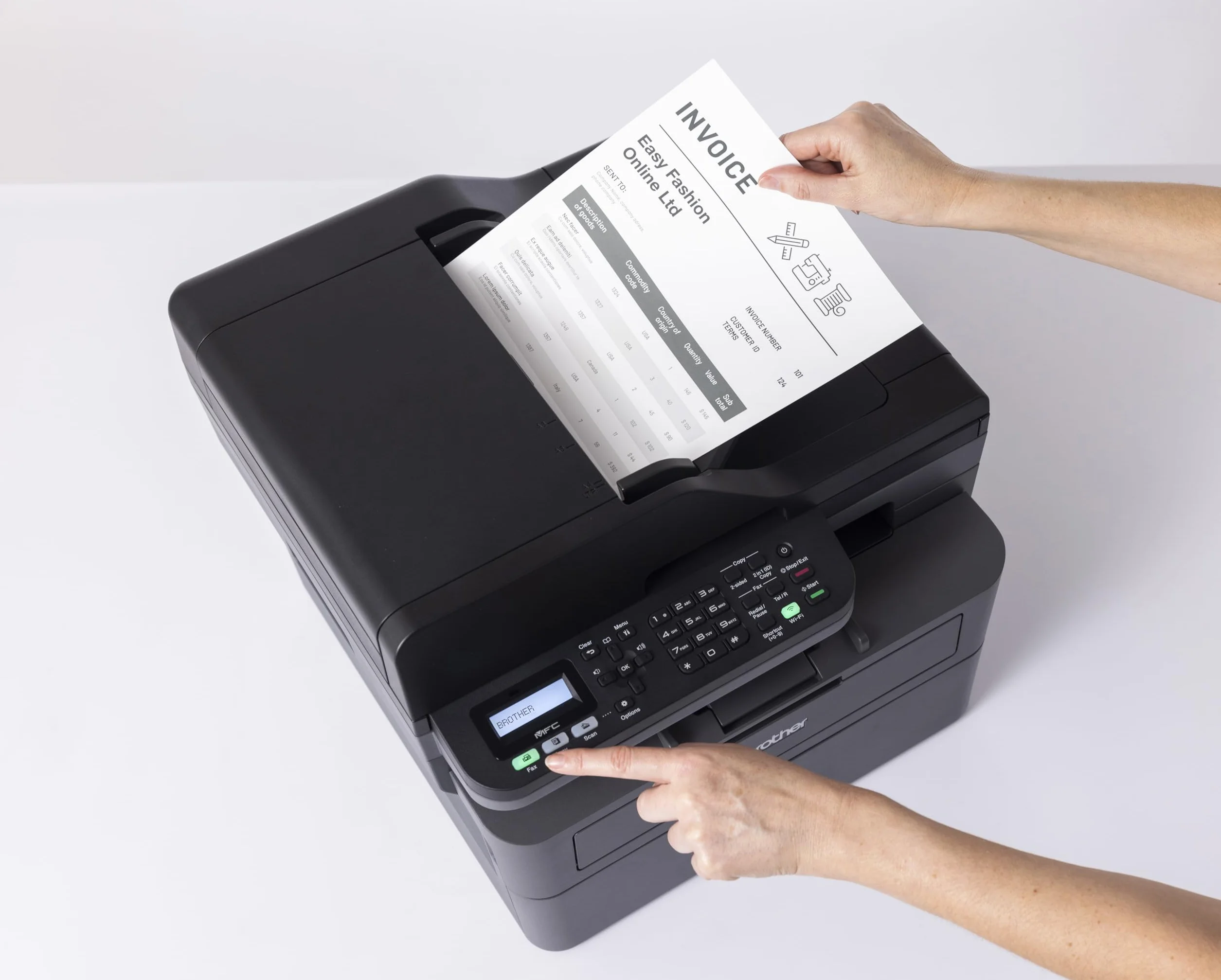 Brother MFC-L2827DW wielofunkcyjna drukarka laserowa 4 w 1, 32 ppm, druk dwustronny, 2-liniowy wyświetlacz LCD, Fast Ethernet, Wi-Fi 5 GHz i USB 2.0