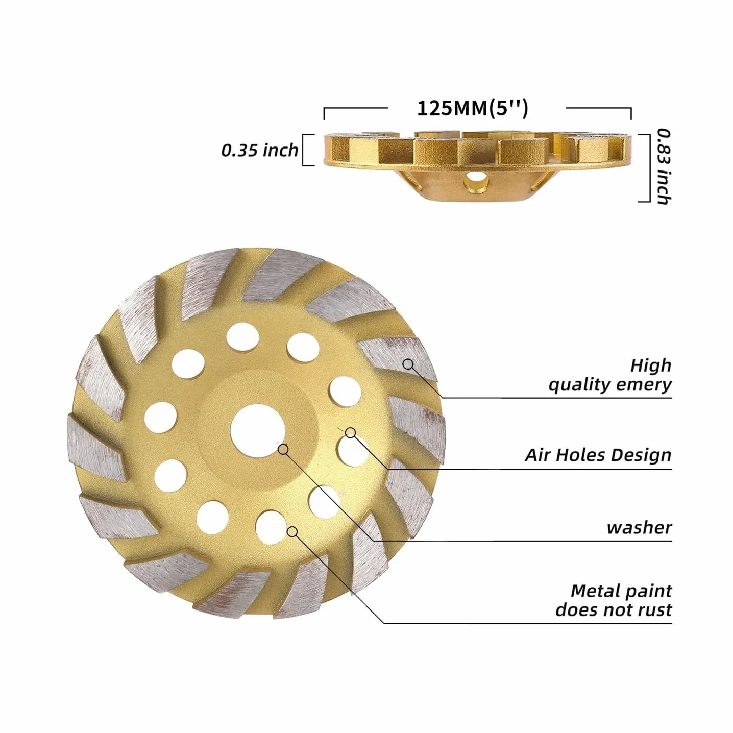 Tarcza polerska do garnków, diamentowa tarcza szlifierska do szlifierki kątowej, segmentowa tarcza szlifierska do betonu, granitu, kamienia, ceramiki (180 mm)(180mm)