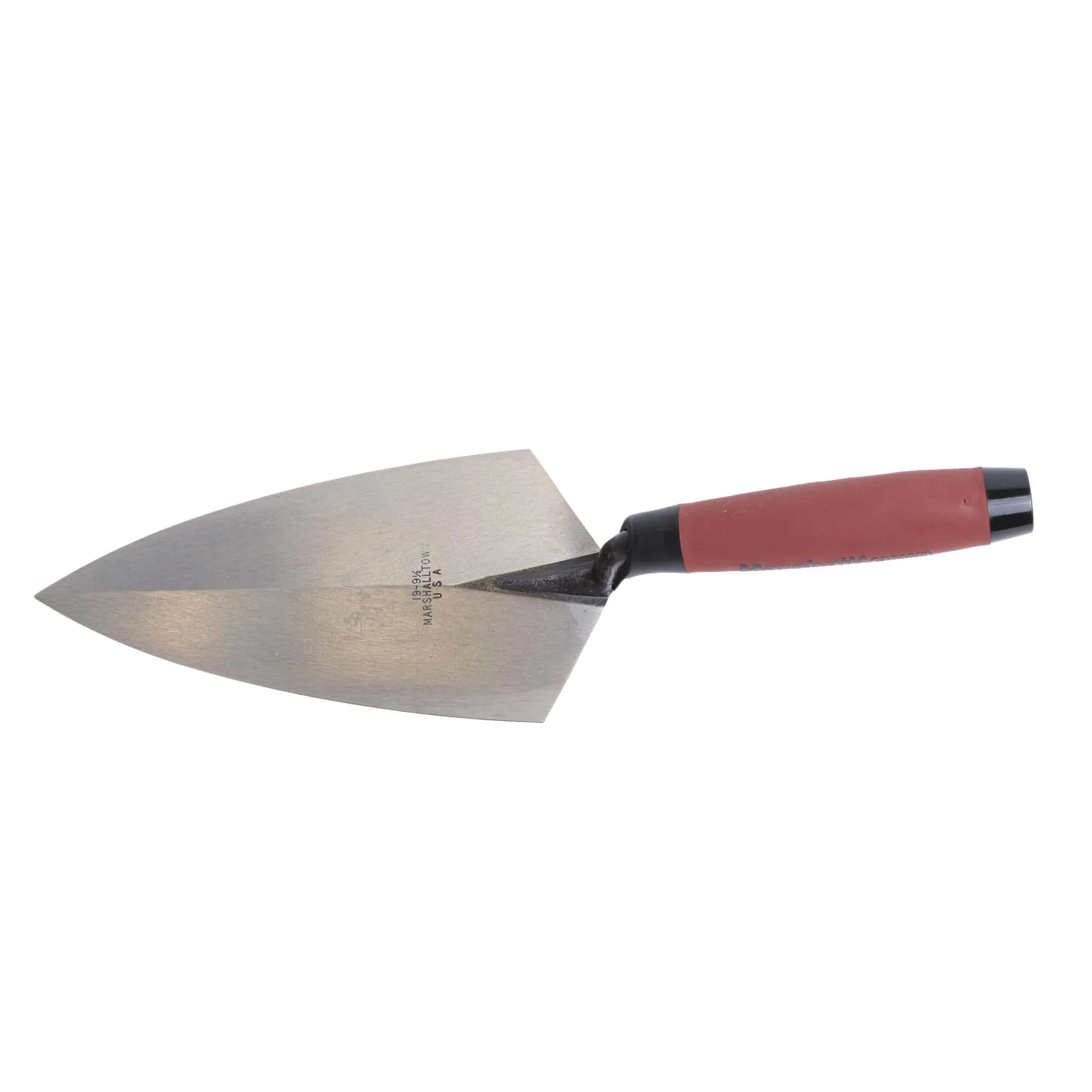 Marshalltown Kielnia, kielnia typu Philadelphia z uchwytem Durasoft, ze zwężoną końcówką i prostą szyjką, wykonana ze stali węglowej, wymiary kielni: 254x127 mm