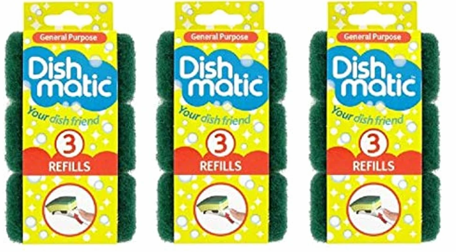 Kidsnado Dishmatic Green Heavy Duty gąbki zastępcze, 9 sztuk