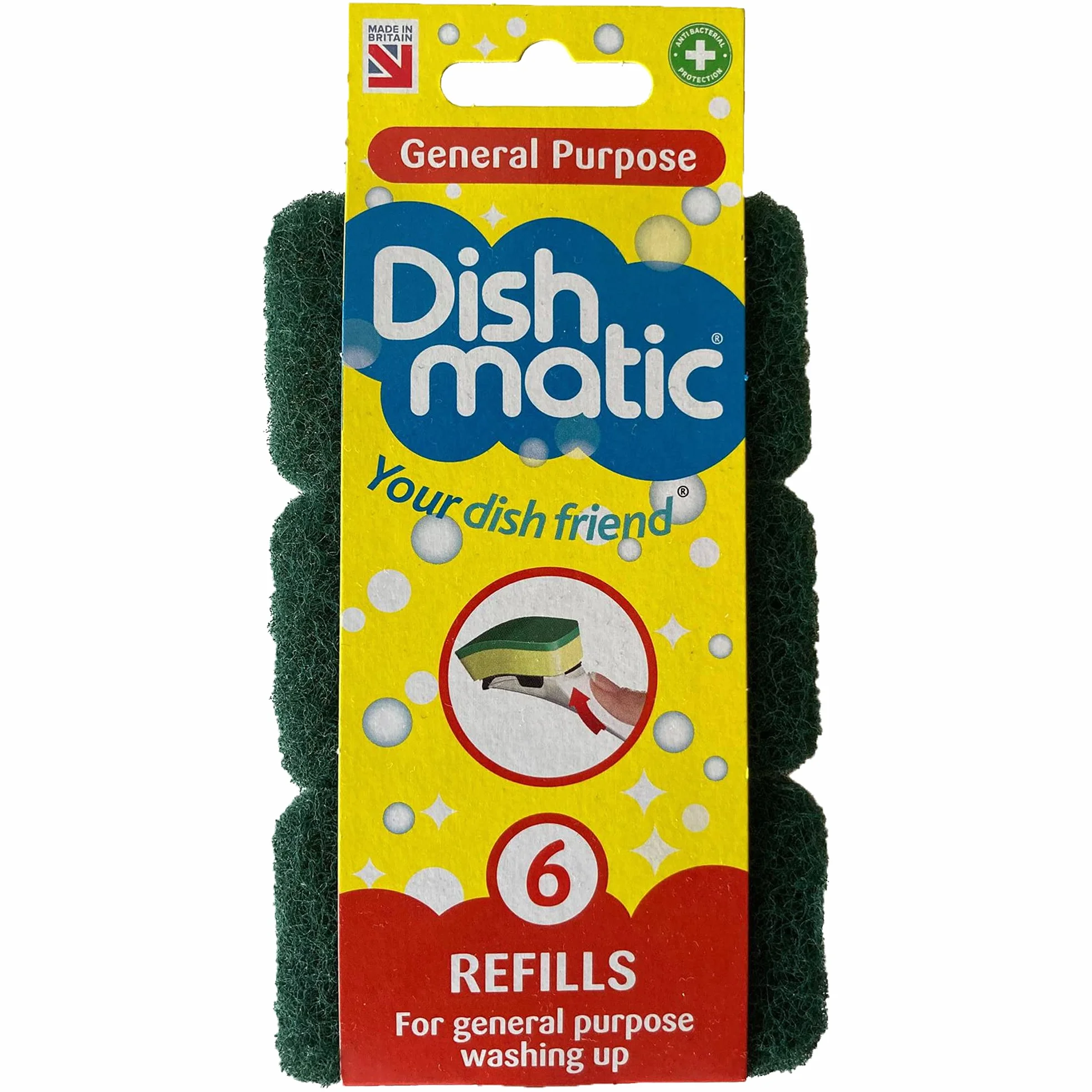 Dishmatic Hodis011 Gąbki do Mycia Naczyń, Zielony, 6 sztuk