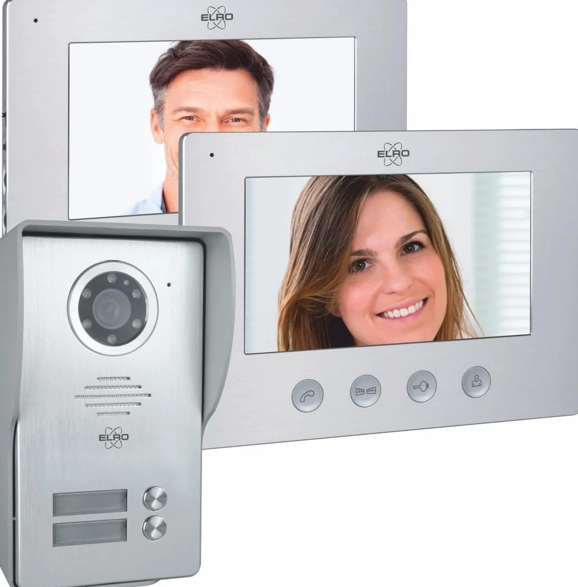 ELRO DV4000-2 wideodomofon zestaw │ 2 mieszkania │ kamera Full HD 1080p z noktowizorem │ 4-przewodowy kabel │ 16 dźwięków dzwonków