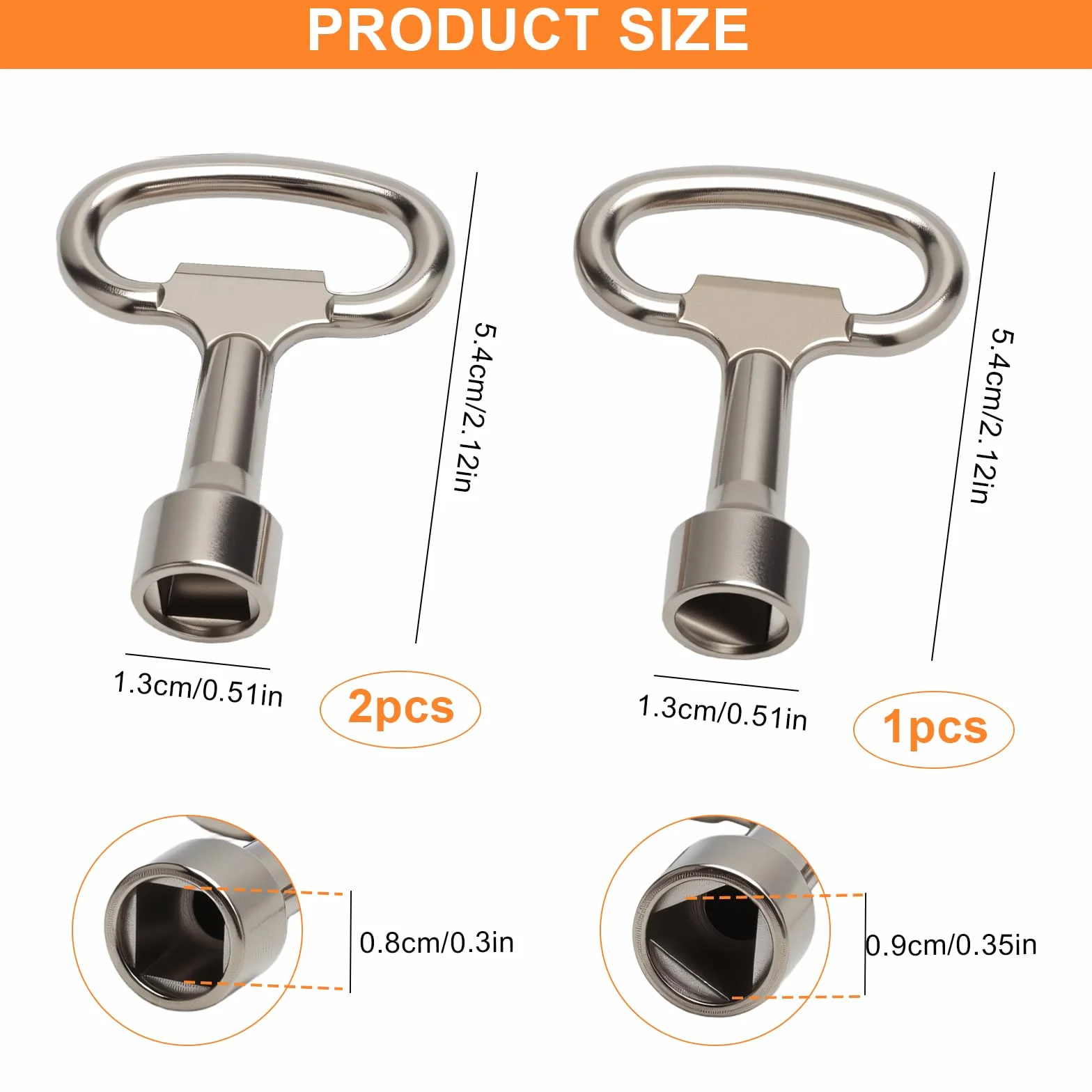 Zestaw 2 sztuk kluczy 8mm czworokątnych & 1 sztuka 9mm kluczy trójkątnych, uniwersalny klucz, klucz do baterii, klucz do szafki rozdzielczej, klucz do ogrzewania, klucz do odpowietrzania do